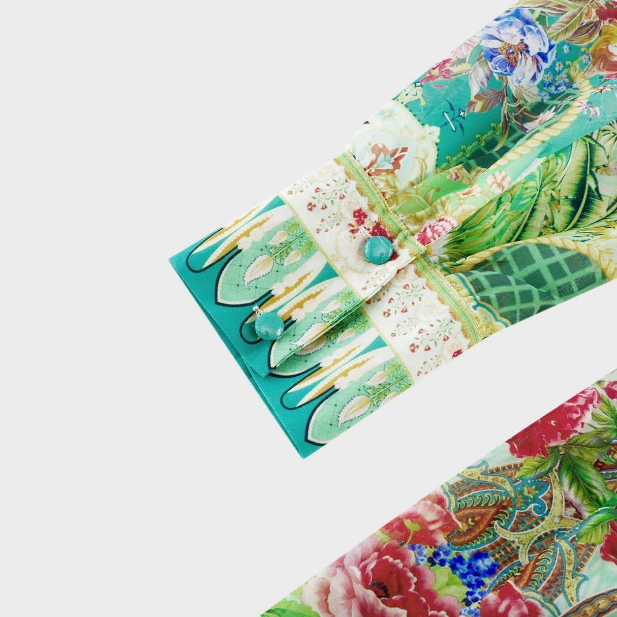 Silvia Floral Midi Dress Cinched Waist Long Sleeve with Flounce Hem & Pleats