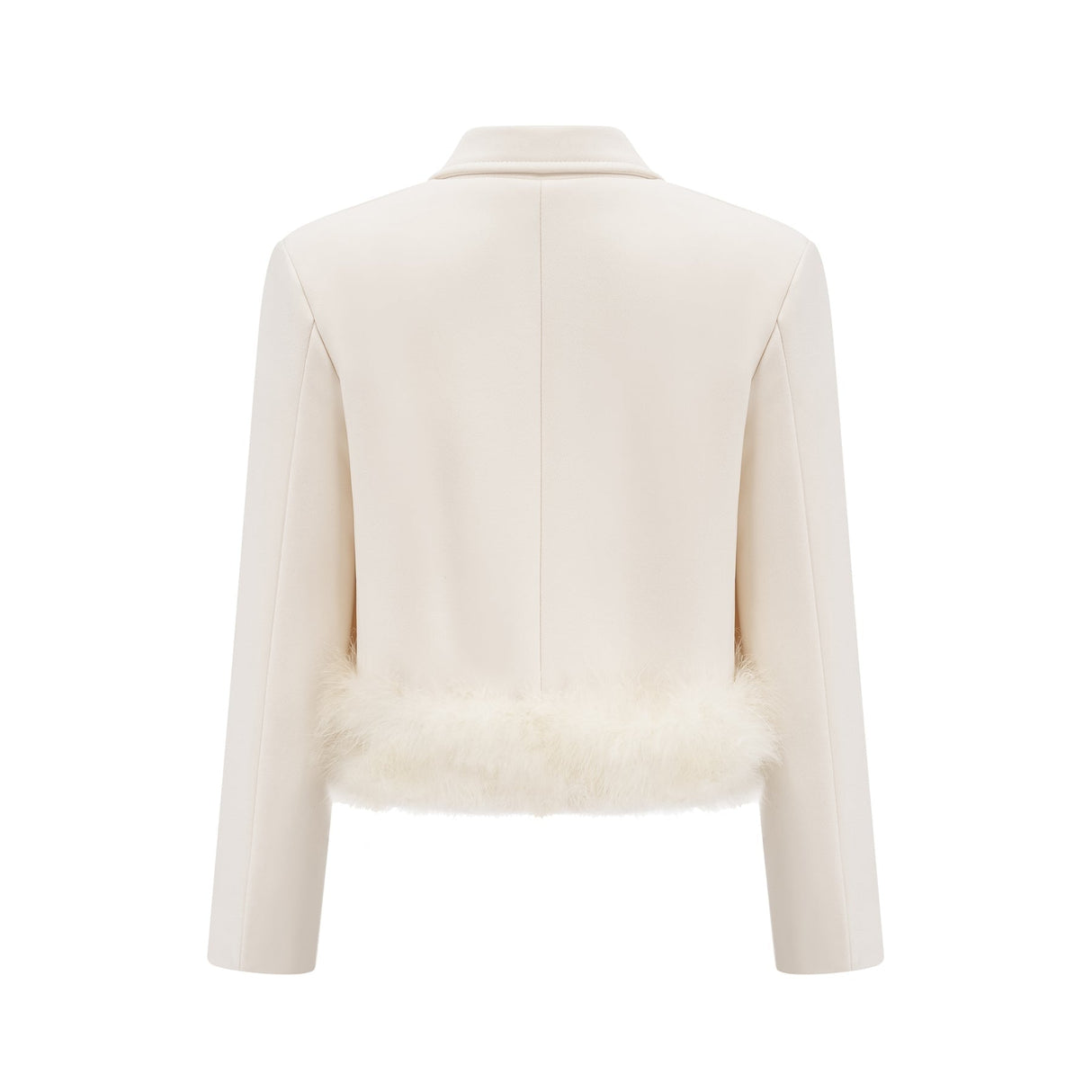 Simonetta Blazer & Skirt Feather Hem White Blazer