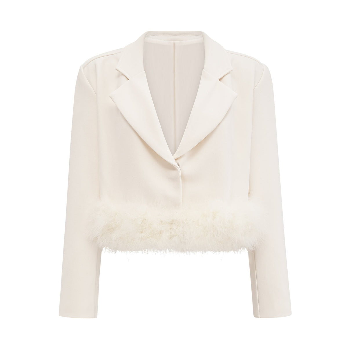 Simonetta Blazer & Skirt Feather Hem White Blazer