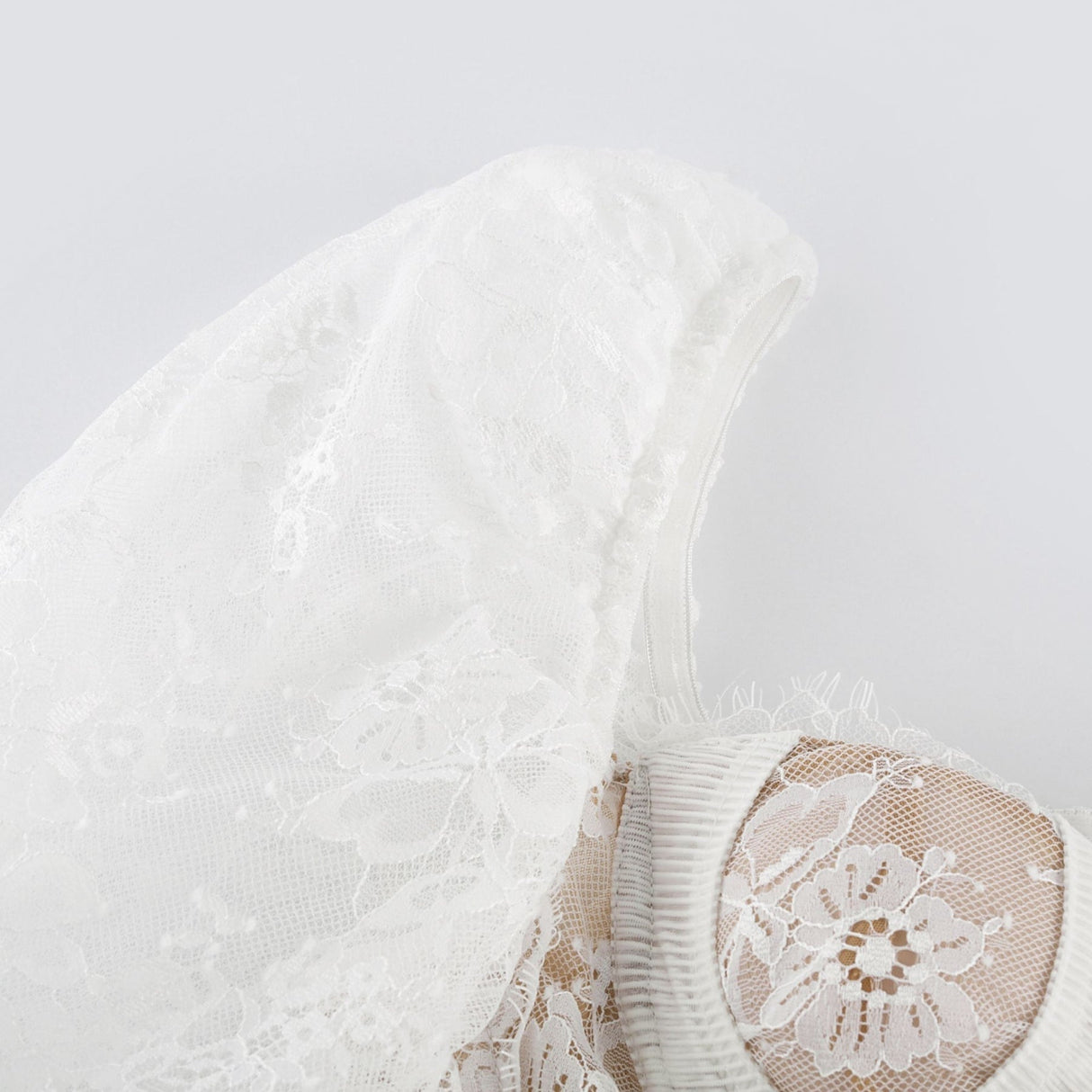 Simonetta Mini Dress Simonetta Lace Trim Puff Sleeve White Flounce