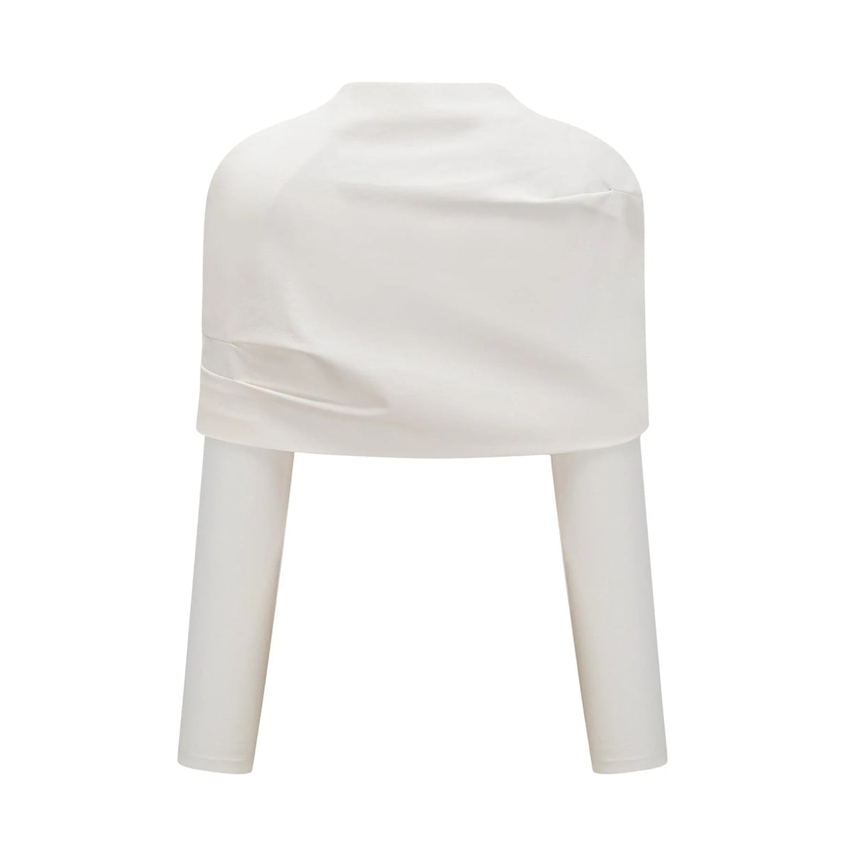 Skye Cropped Top White Ruched Off - shoulder Long Sleeves