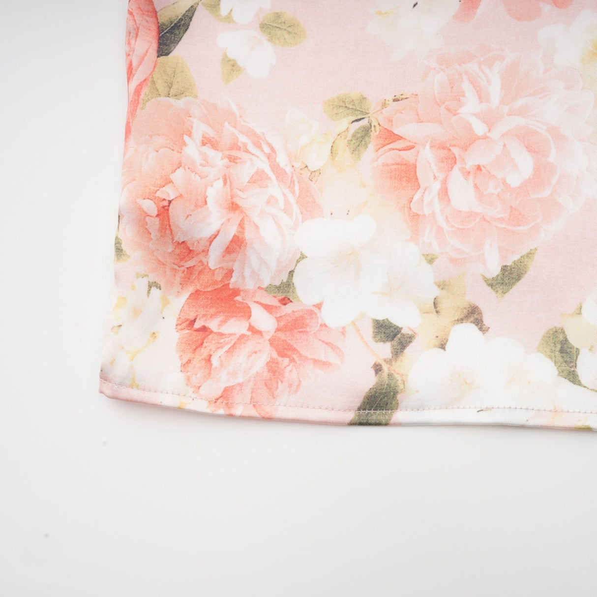 Skye Floral Maxi Dress in Pink Satin with Spaghetti Straps and Rear Slit