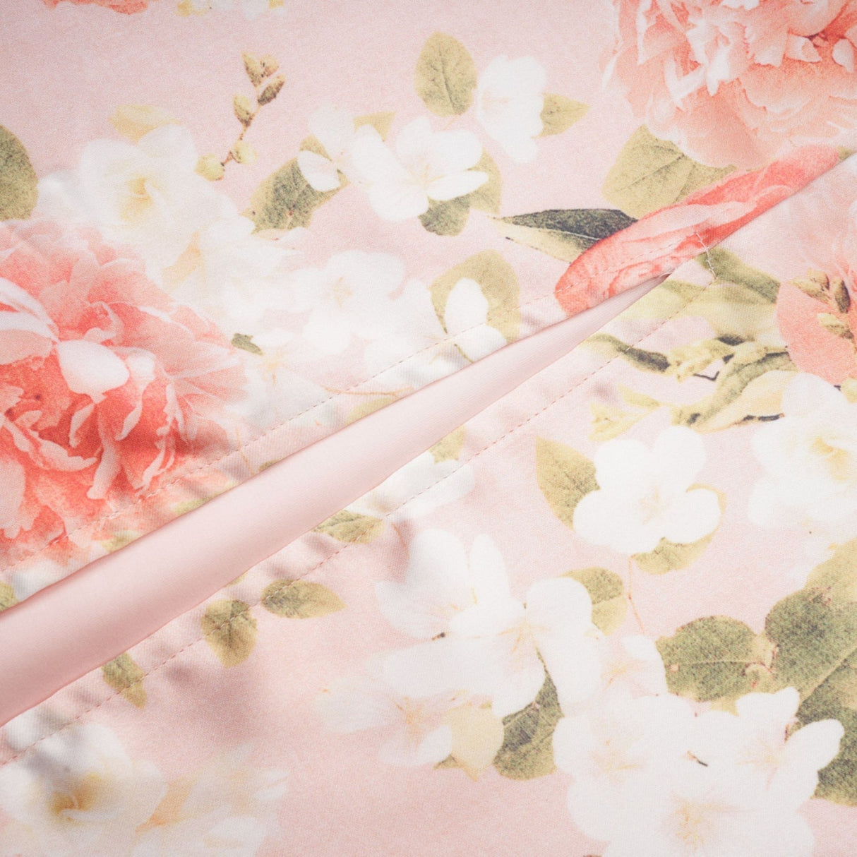 Skye Floral Maxi Dress in Pink Satin with Spaghetti Straps and Rear Slit