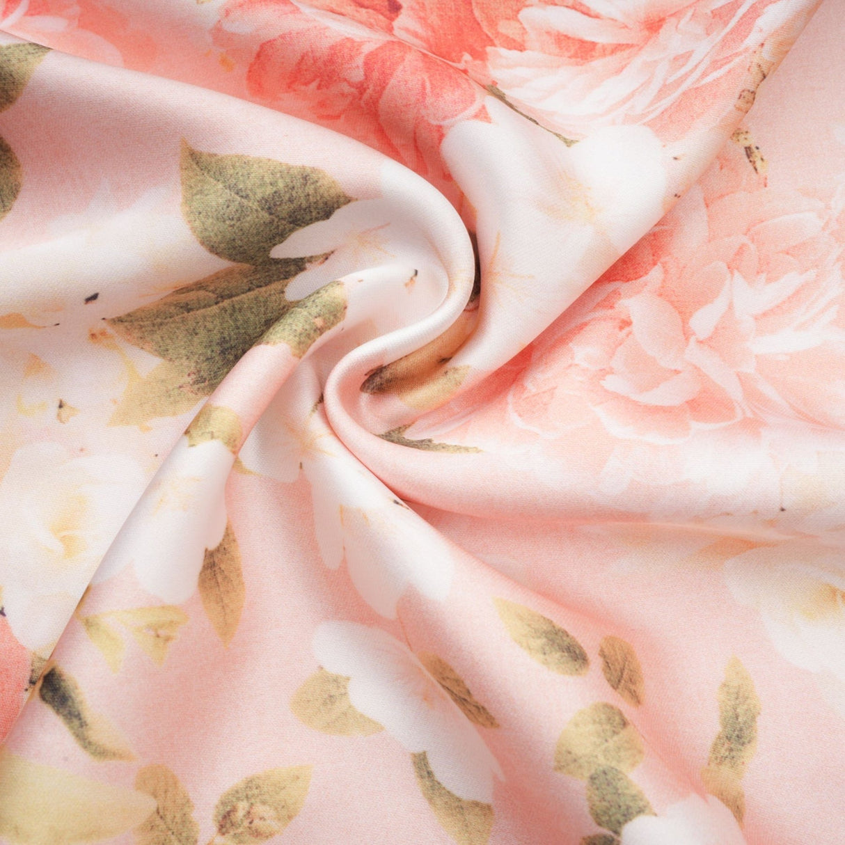 Skye Floral Maxi Dress in Pink Satin with Spaghetti Straps and Rear Slit