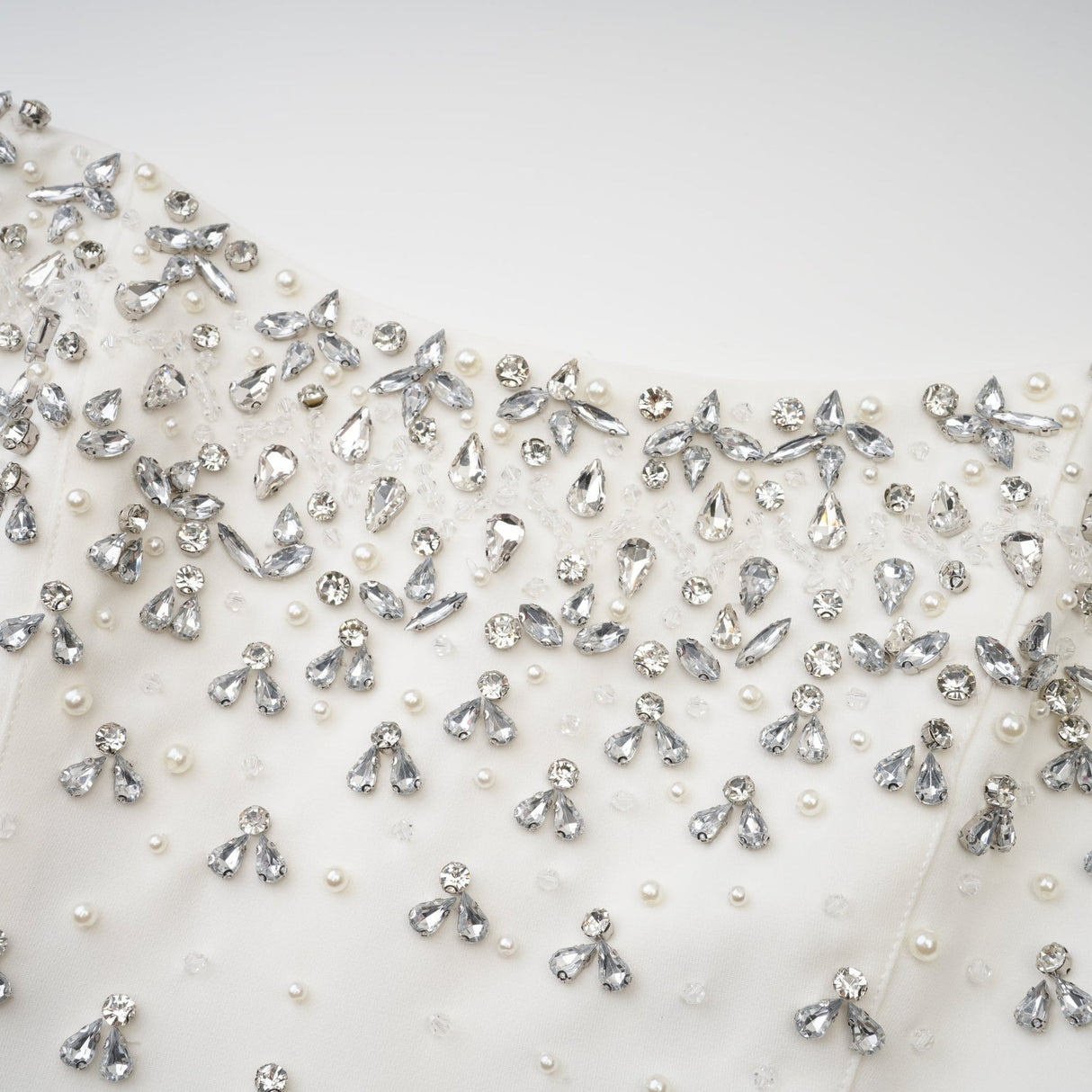 Skye Midi Dress White Off Shoulder Embellished Zip Fastening