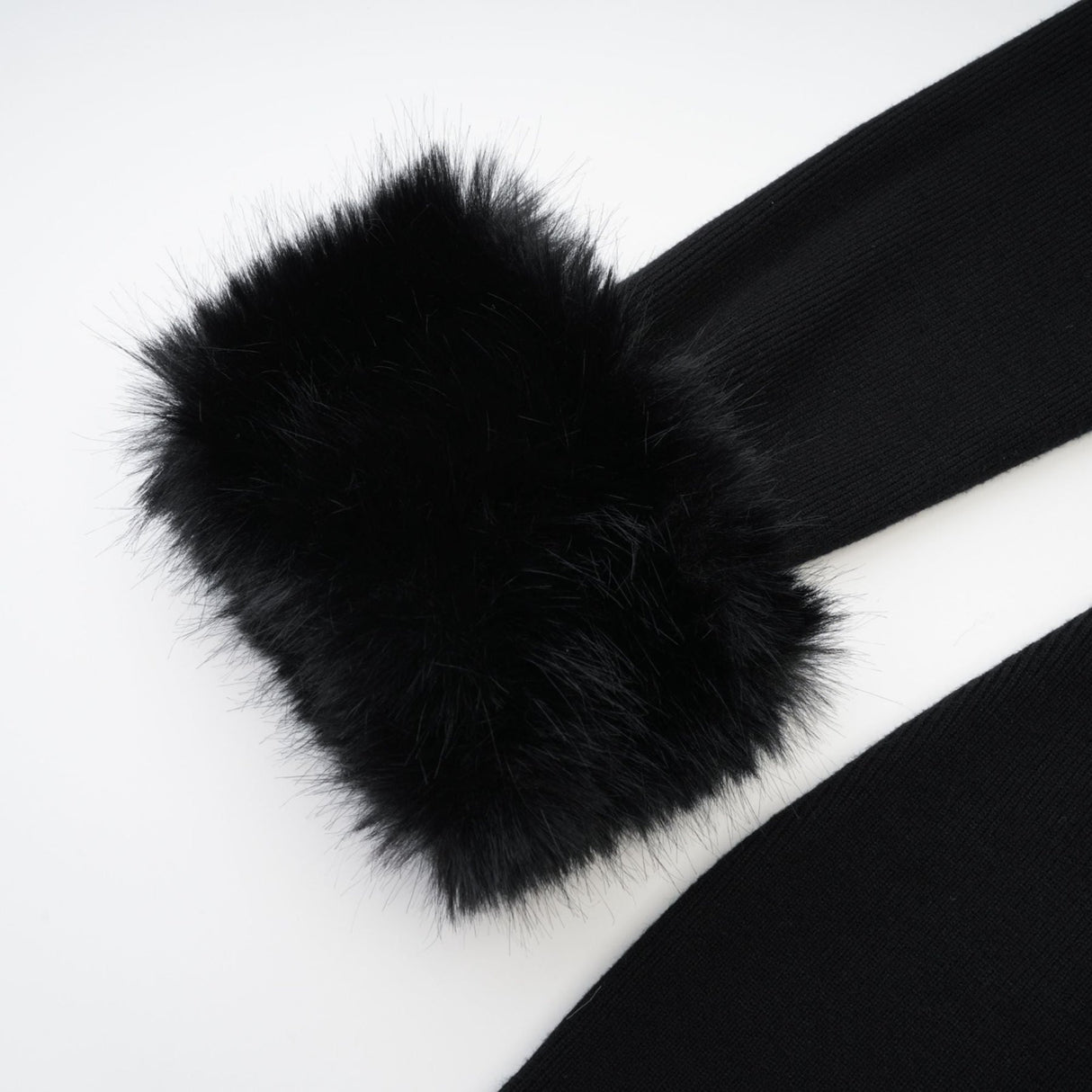 Skylar Dress Black Off - Shoulder Faux - Fur Mini
