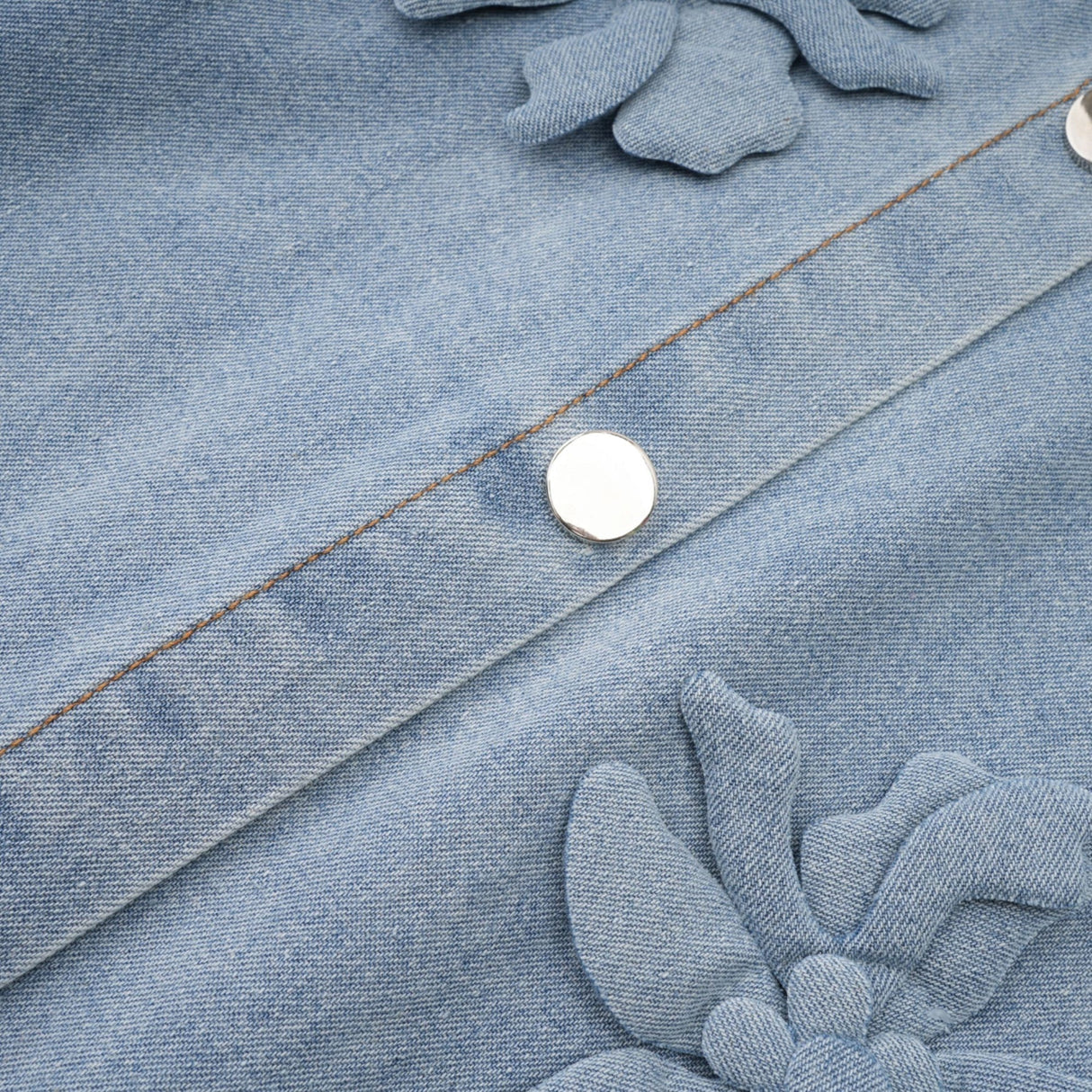 Sloan Denim Shirt with Floral Applique