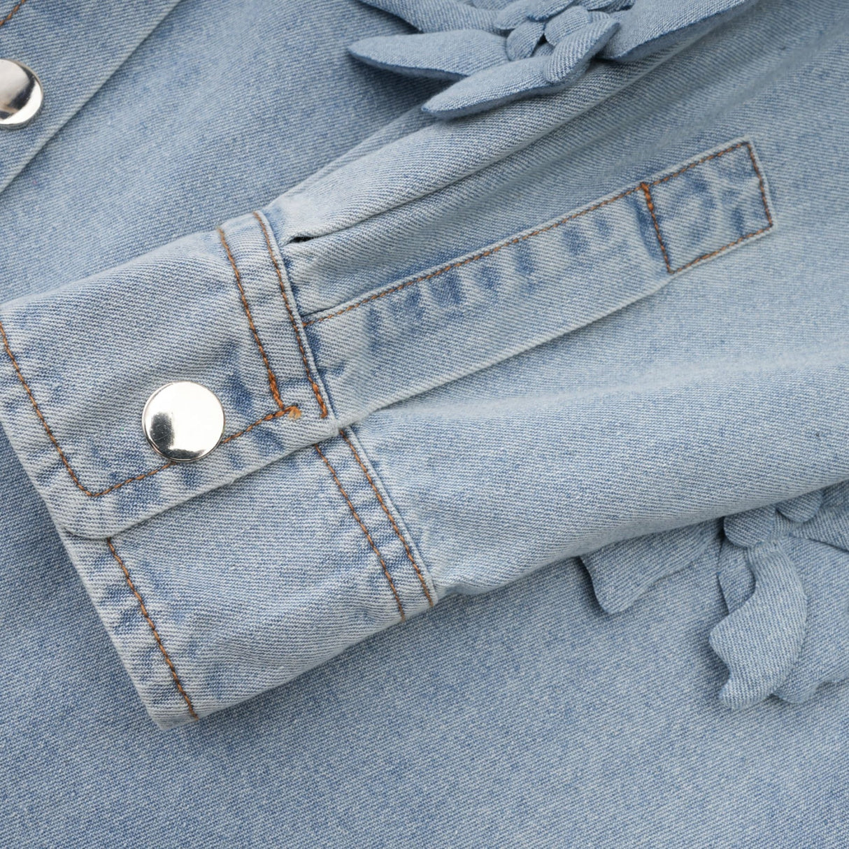 Sloan Denim Shirt with Floral Applique