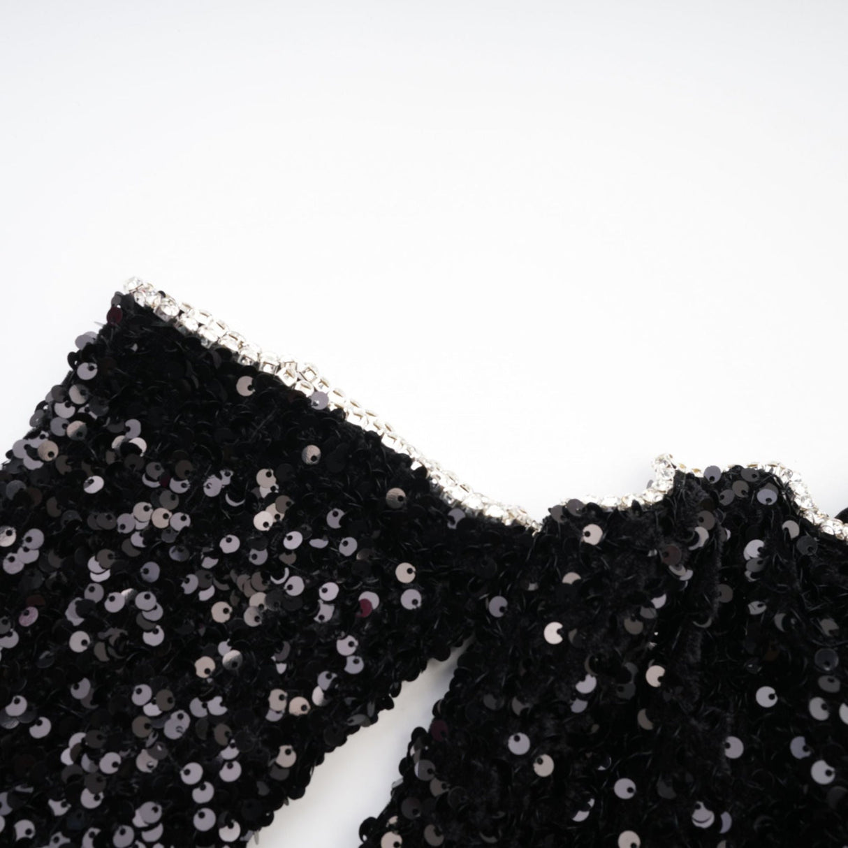 Sloan Dress Black Sequin Crystal Embellished Off - Shoulder Mini