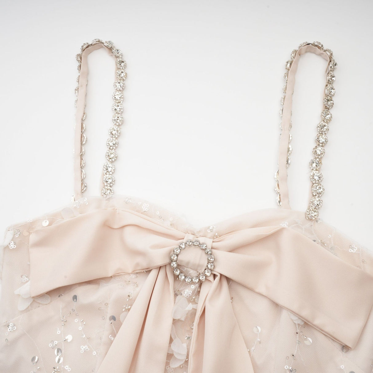 Sloan Sequin Mini Dress in Pink with Bowknot Detailing