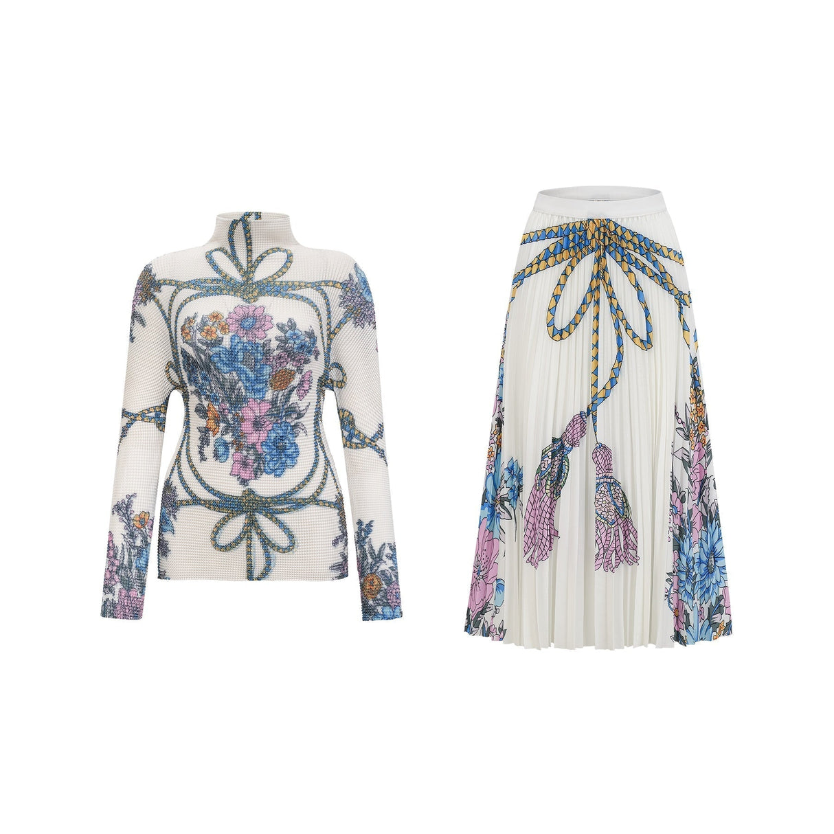 Sloan Skirt & Top Set Multicolor Pattern Print Knit