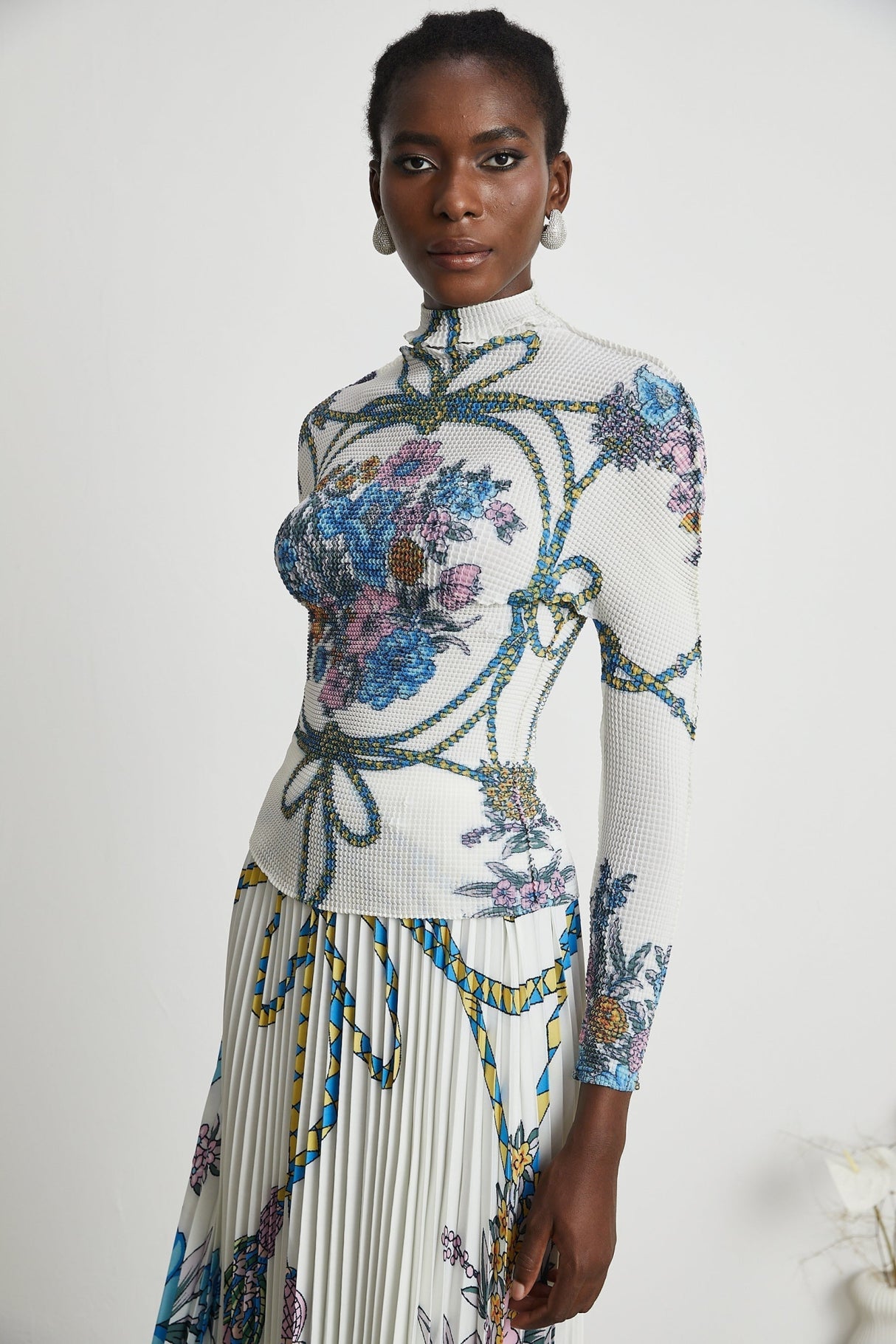 Sloan Skirt & Top Set Multicolor Pattern Print Knit