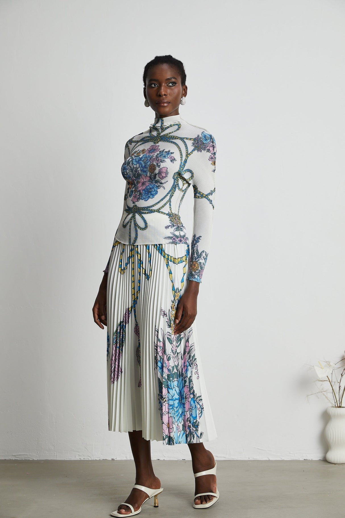 Sloan Skirt & Top Set Multicolor Pattern Print Knit