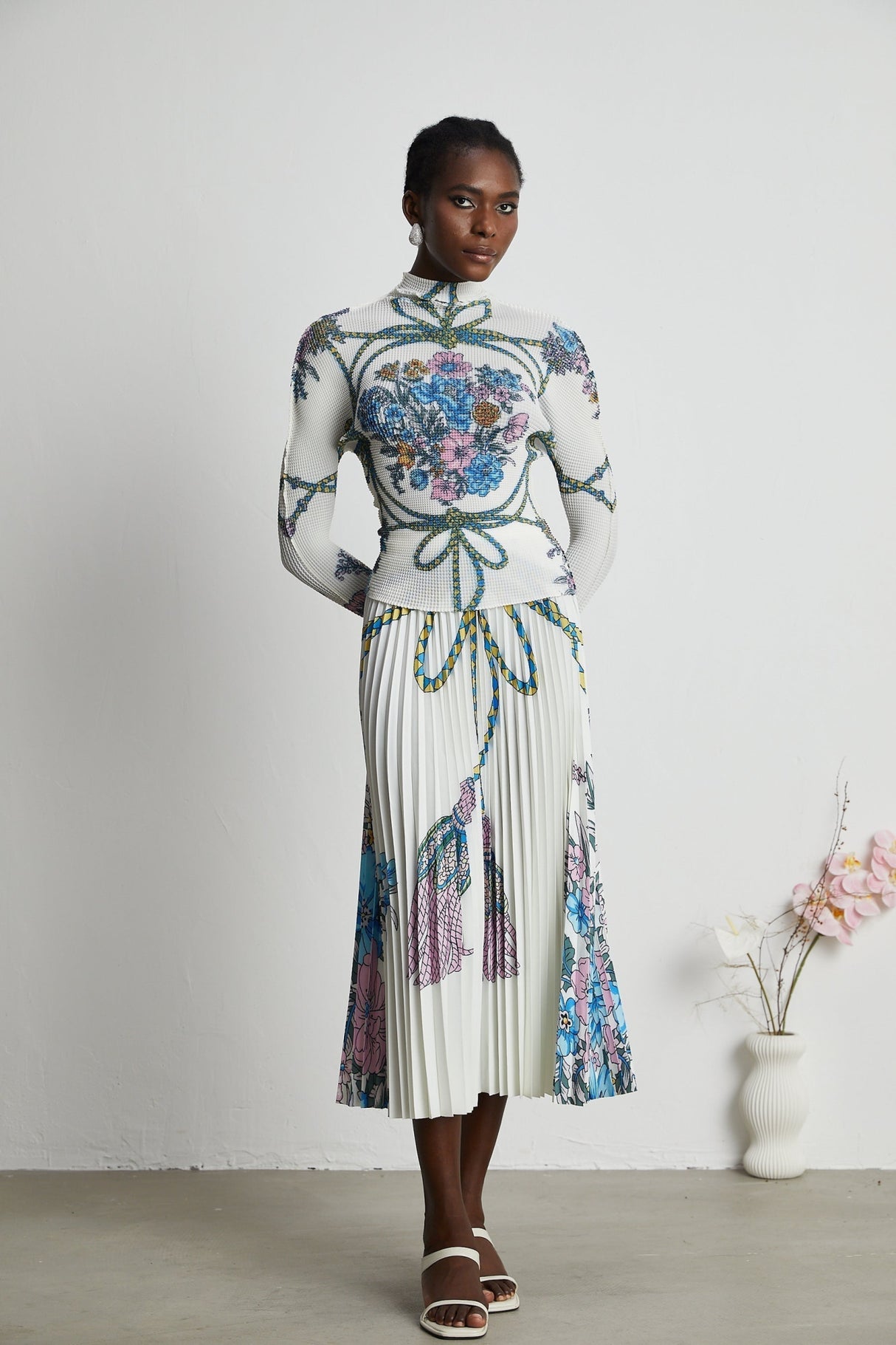 Sloan Skirt & Top Set Multicolor Pattern Print Knit