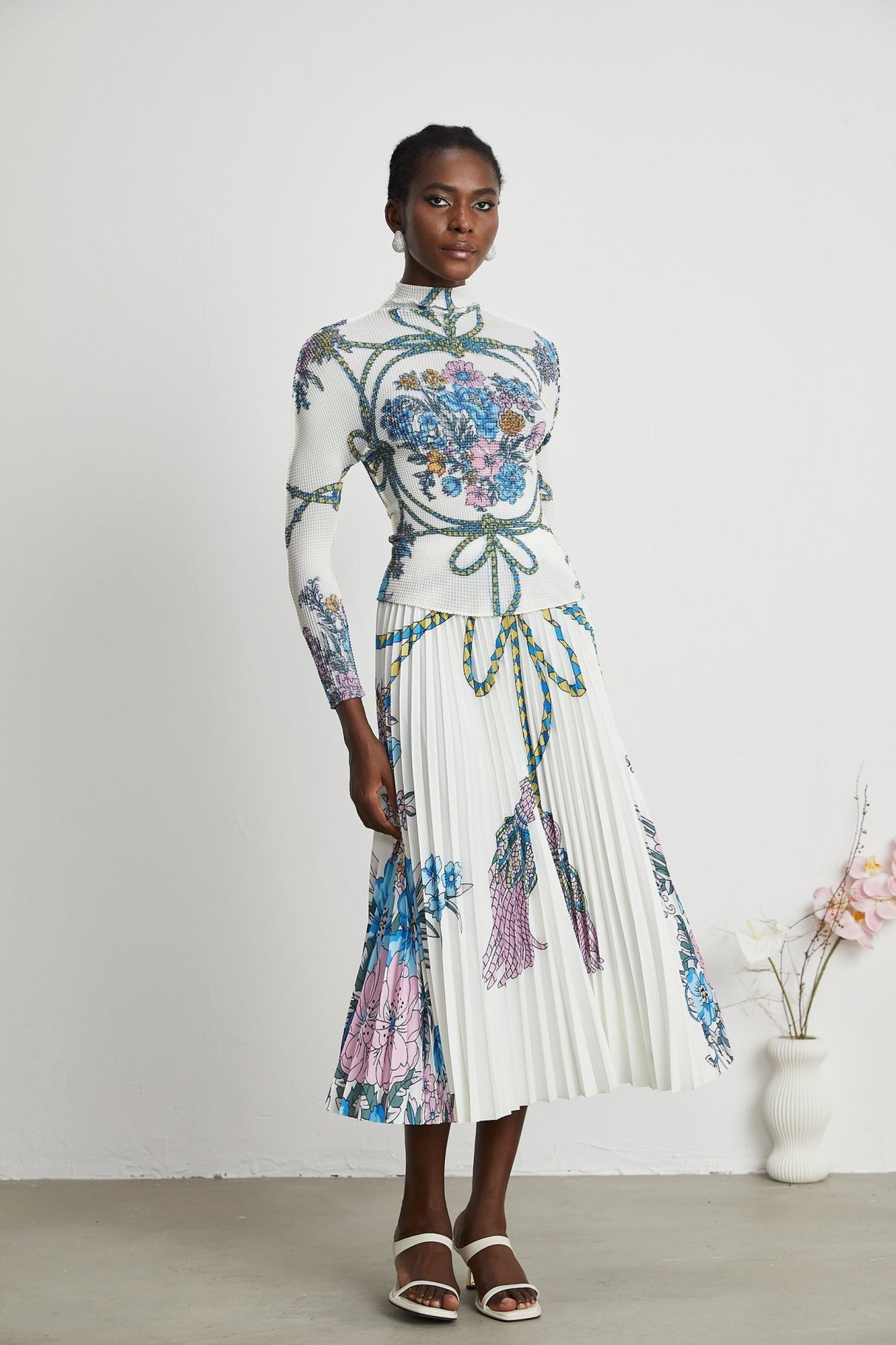 Sloan Skirt & Top Set Multicolor Pattern Print Knit