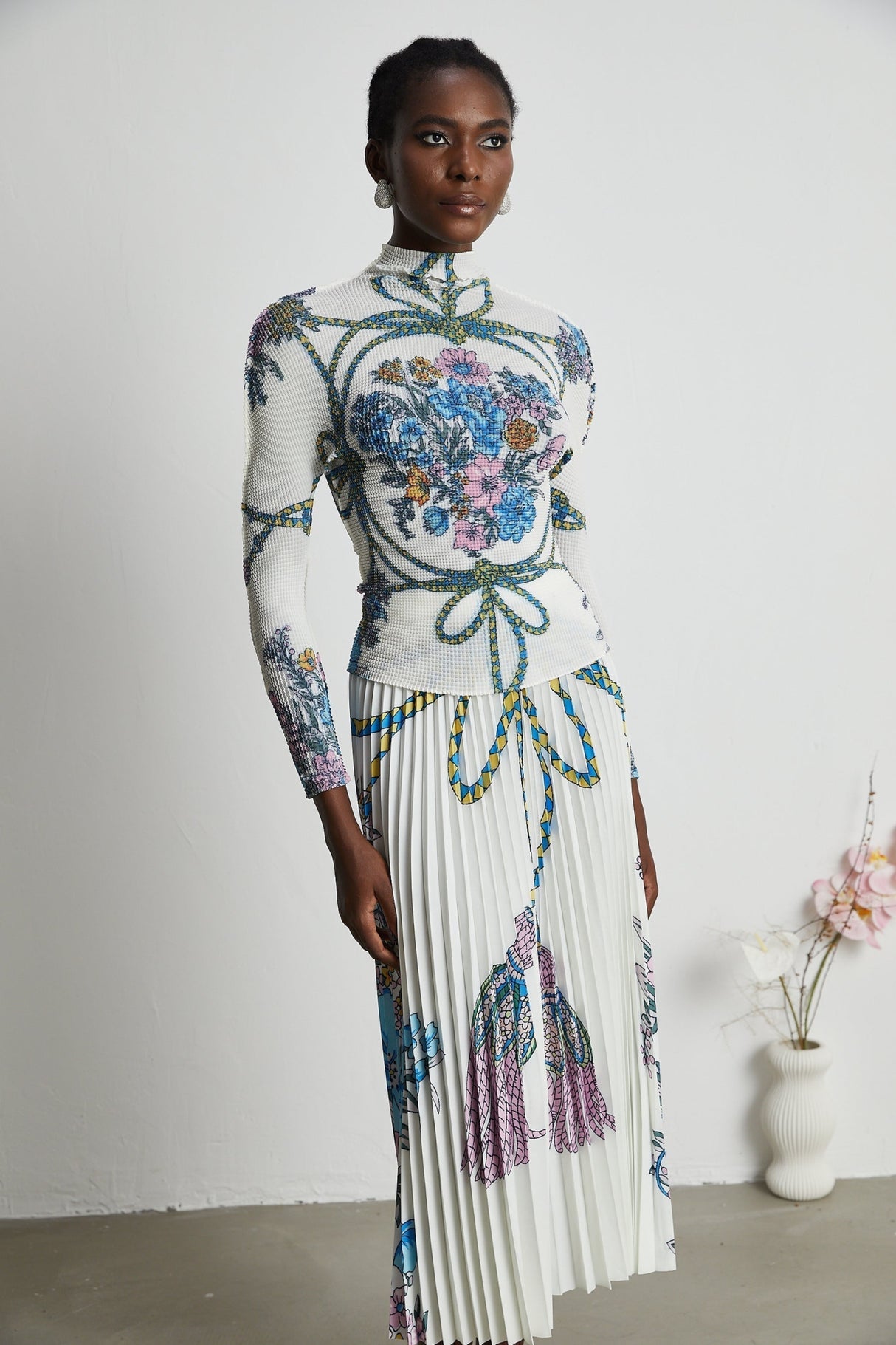 Sloan Skirt & Top Set Multicolor Pattern Print Knit