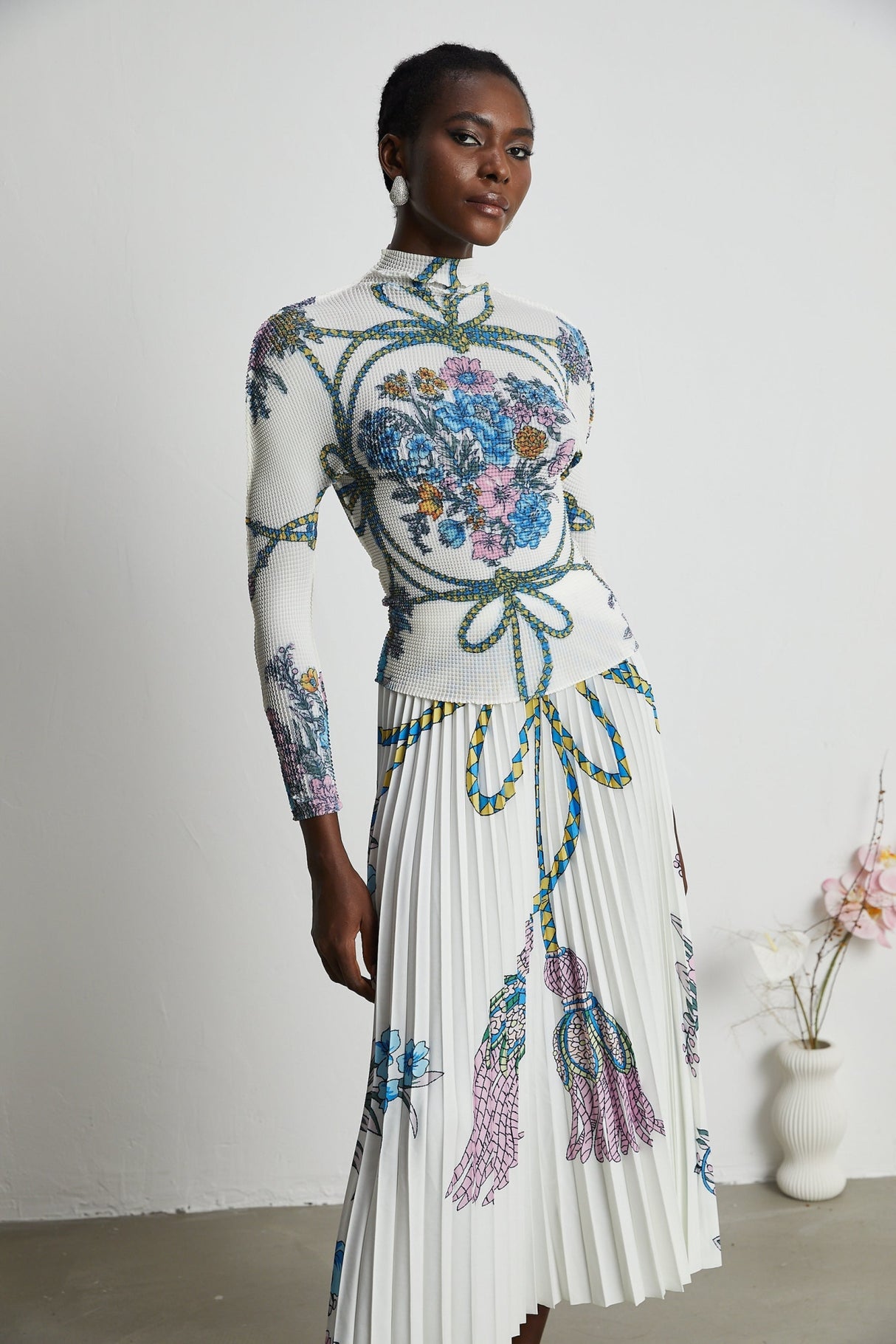 Sloan Skirt & Top Set Multicolor Pattern Print Knit