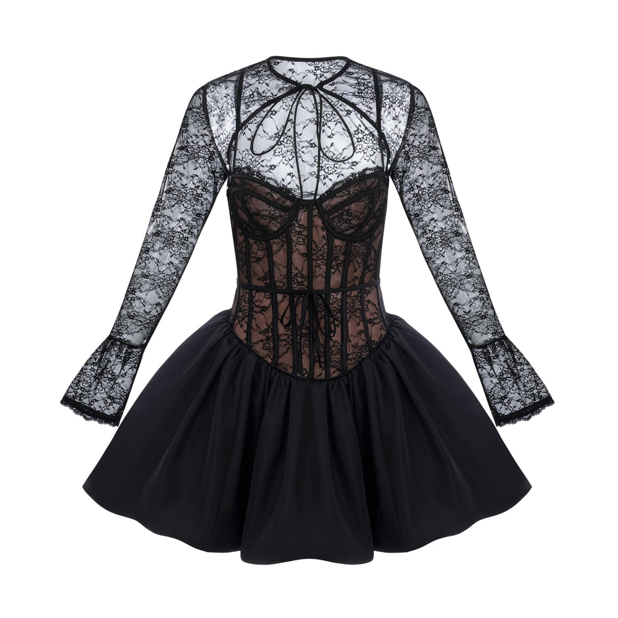 Sloan Vest & Dress Floral Lace Black Matching Set