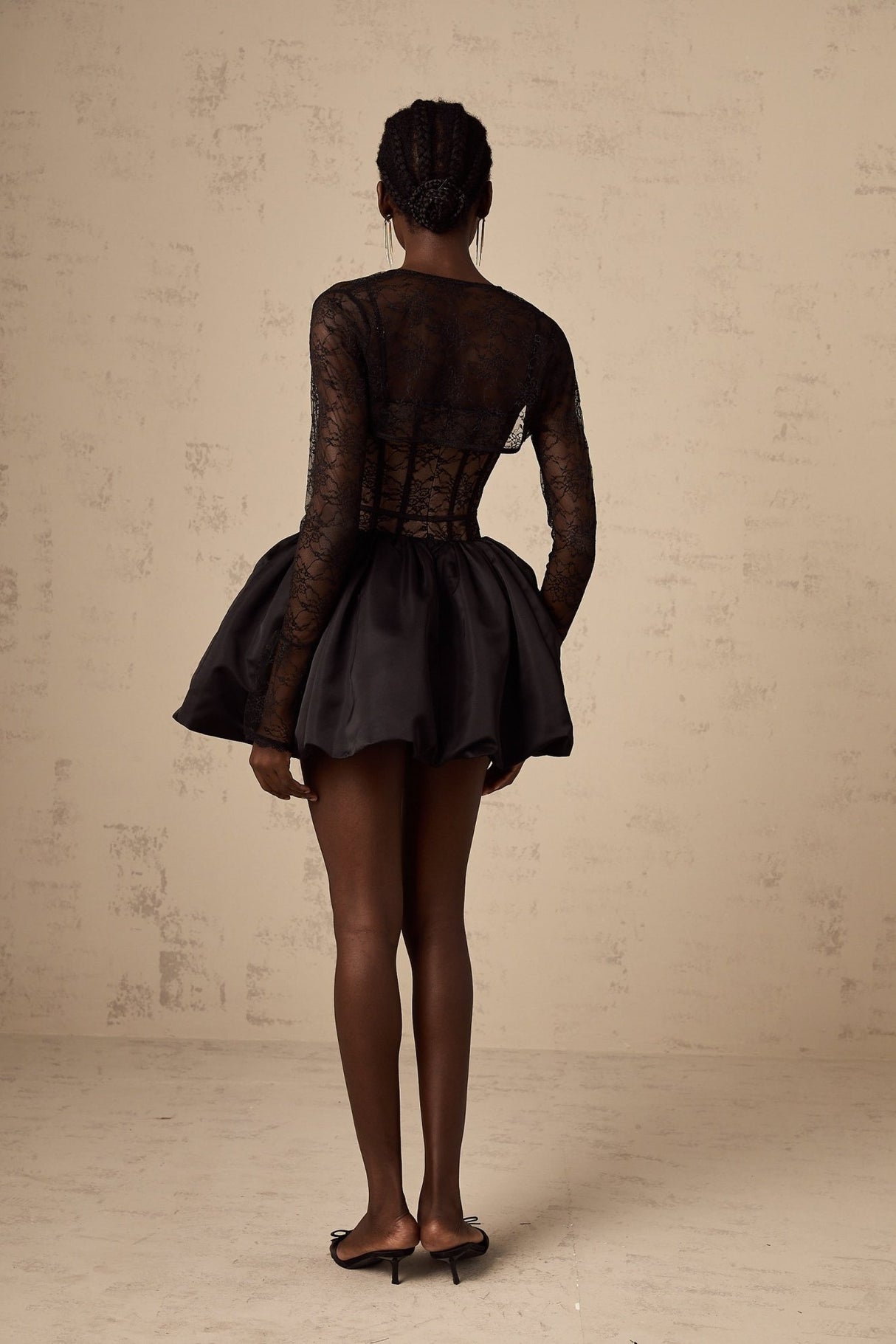 Sloan Vest & Dress Floral Lace Black Matching Set