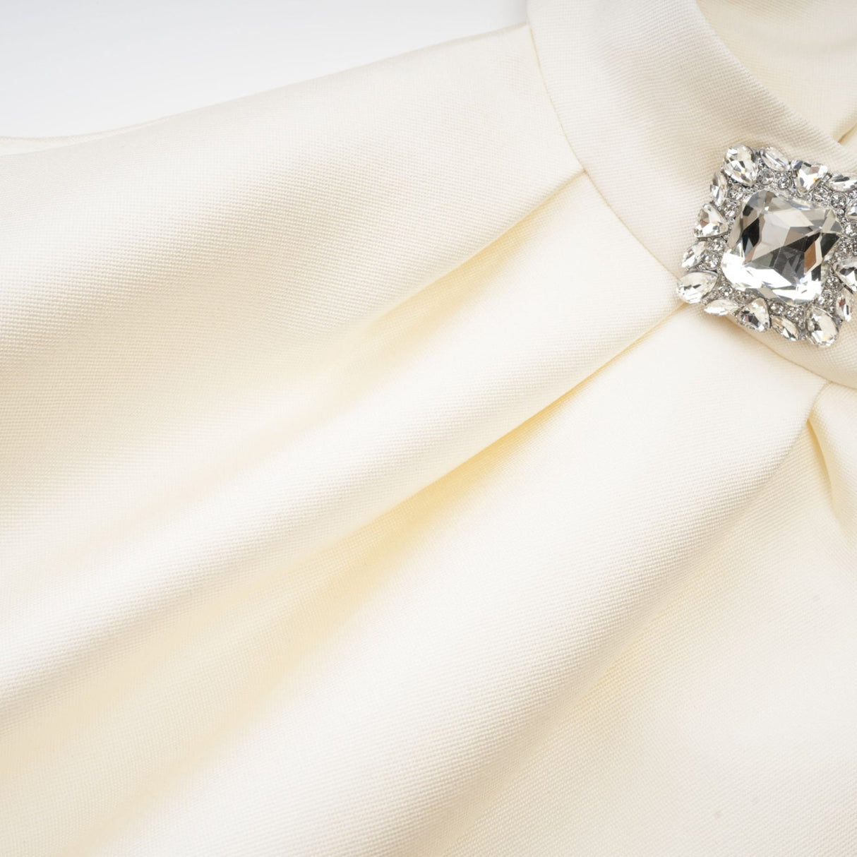 Sofia White Crystal - Embellished Top and Slit Skirt Set