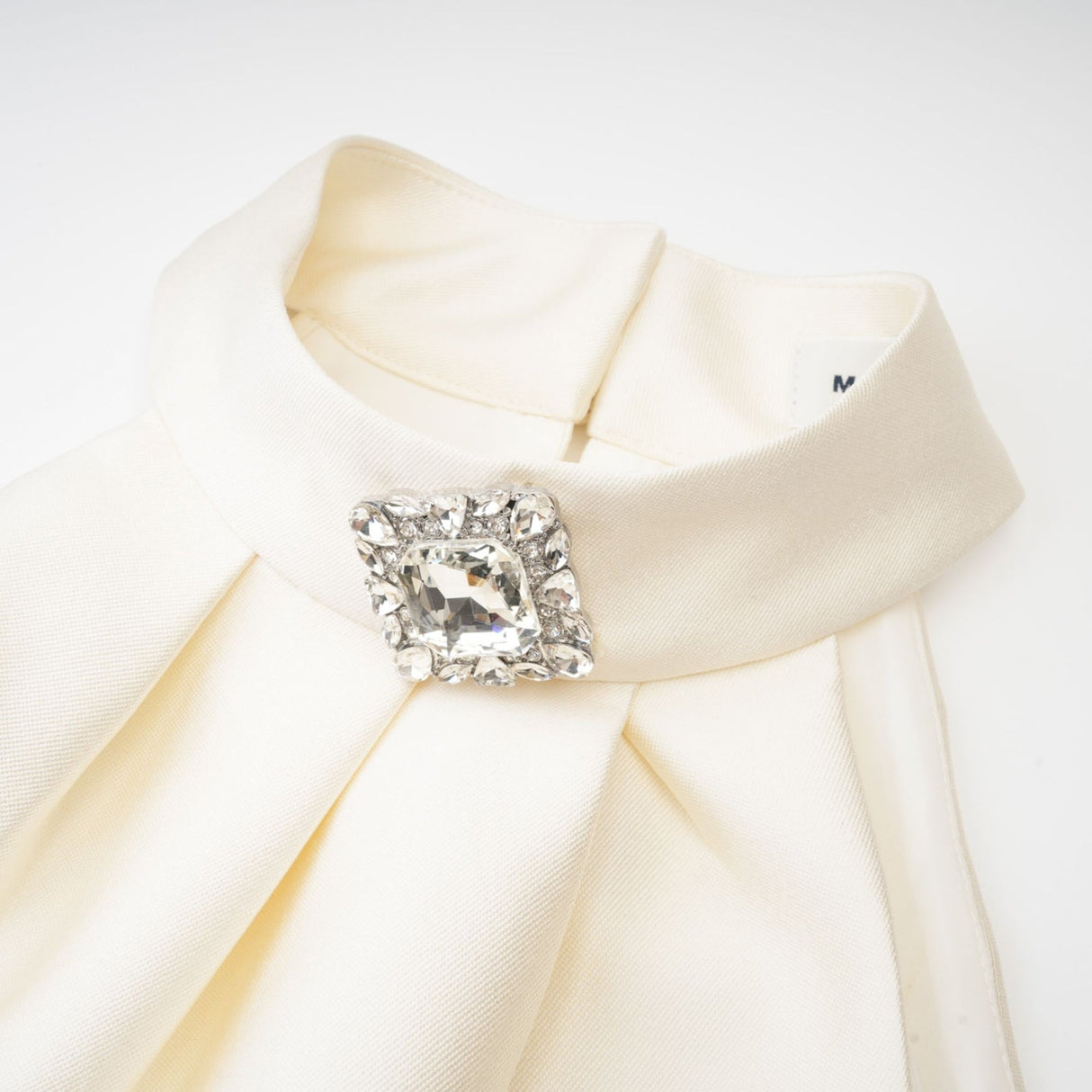 Sofia White Crystal - Embellished Top and Slit Skirt Set