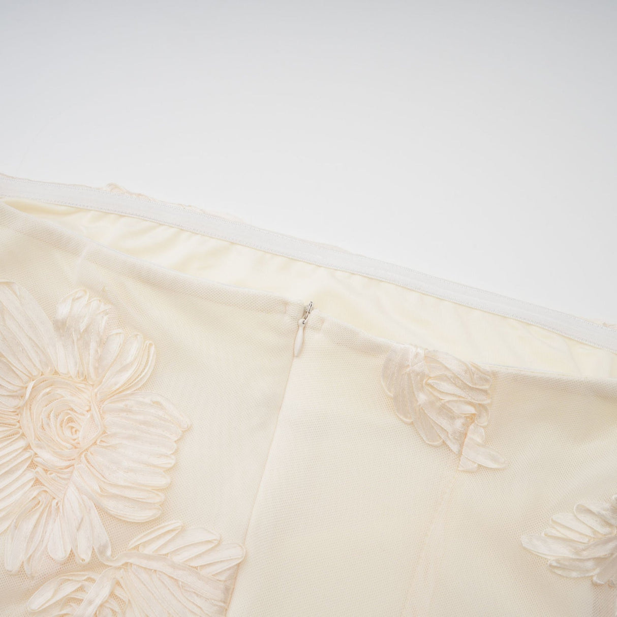 Sophia Off - Shoulder Apricot Gown with Floral Embroidery