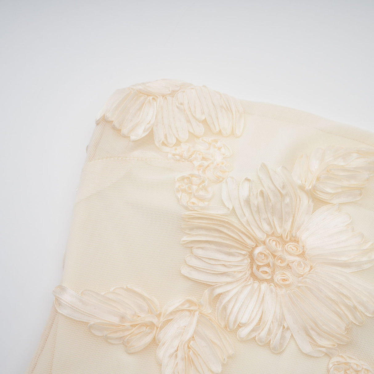 Sophia Off - Shoulder Apricot Gown with Floral Embroidery