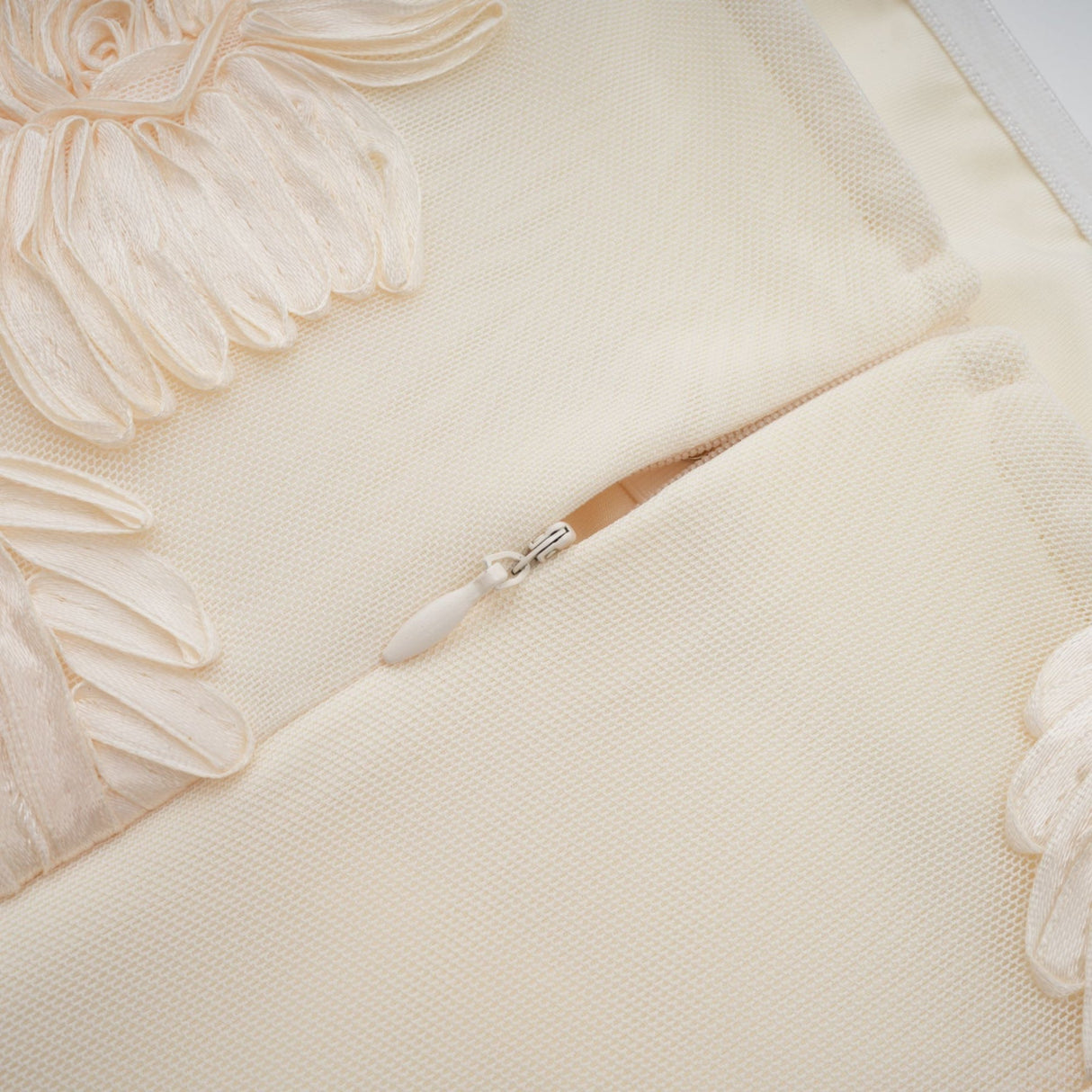 Sophia Off - Shoulder Apricot Gown with Floral Embroidery