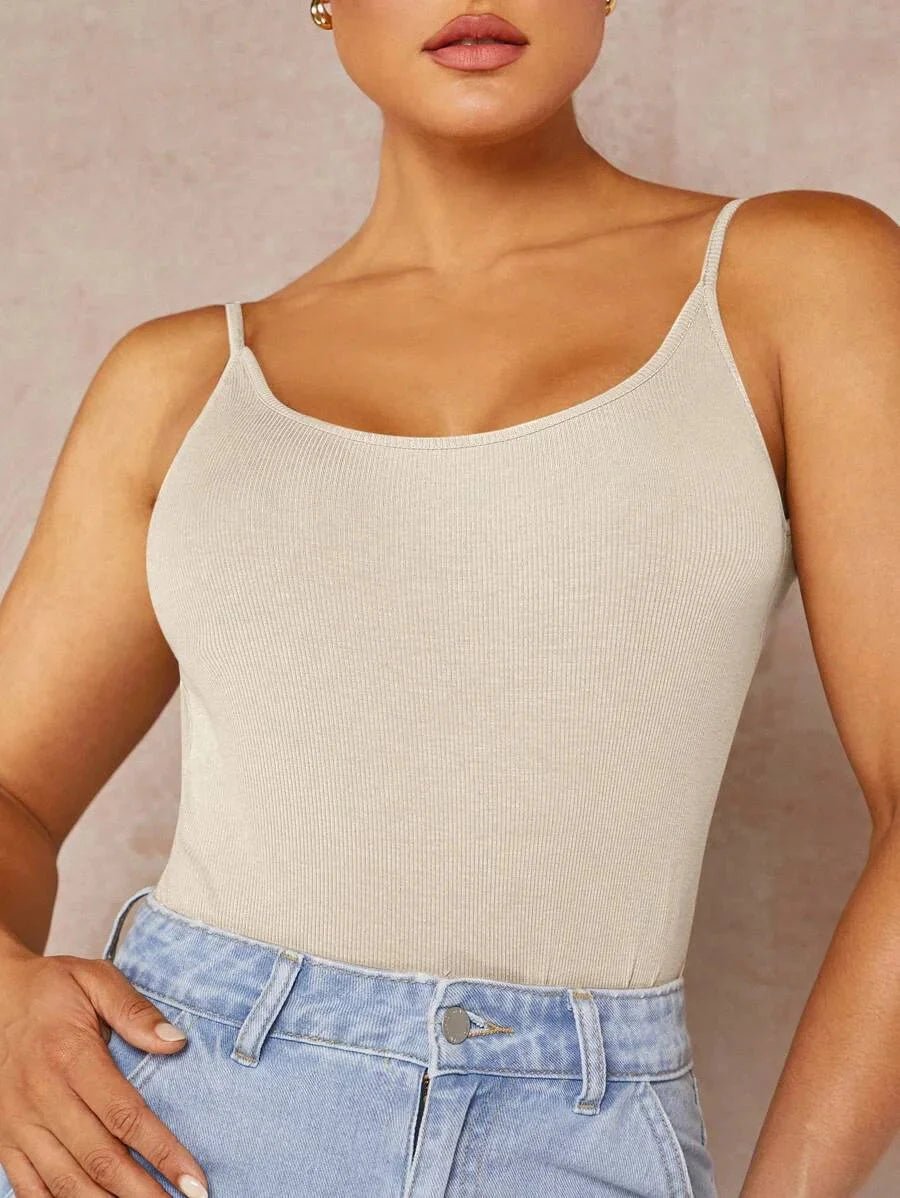 Stefania Bodysuit - High Stretch Fabric Elasticity - Slim Fit - Sleeveless - Spaghetti Strap Neckline - Mid Waist - Forest - Safe Fibers