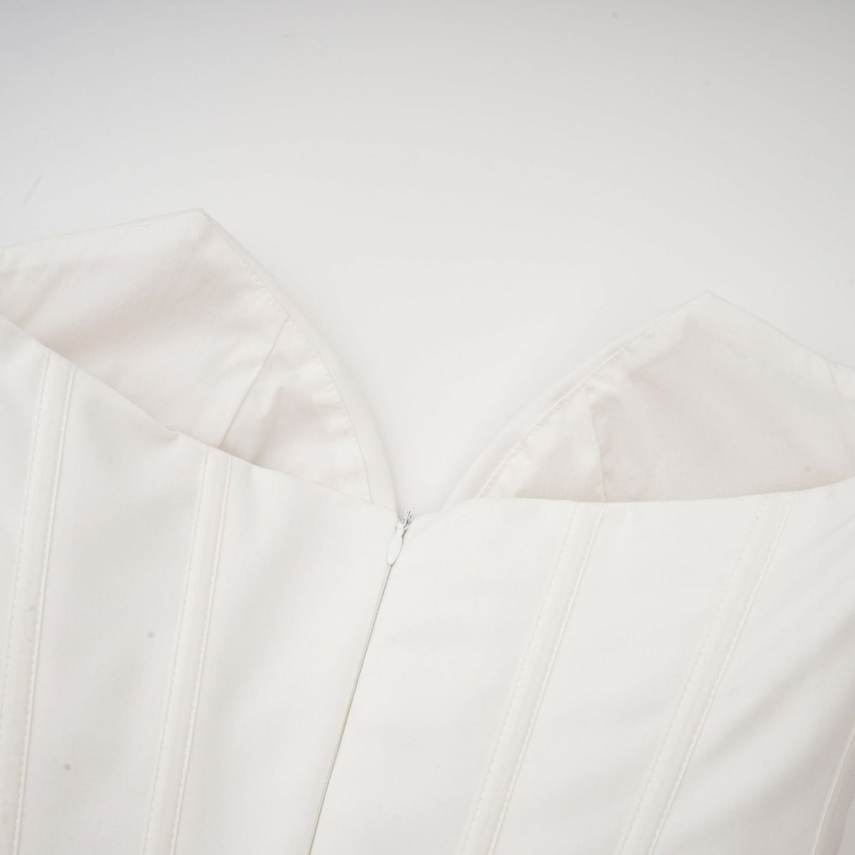 Stefania Midi Dress White Off Shoulder Corset Pleated Pockets