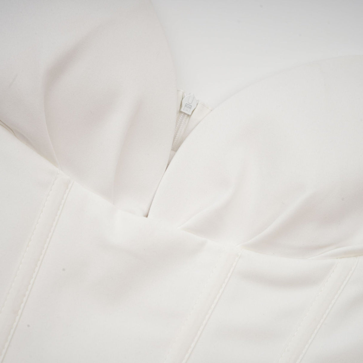 Stefania Midi Dress White Off Shoulder Corset Pleated Pockets