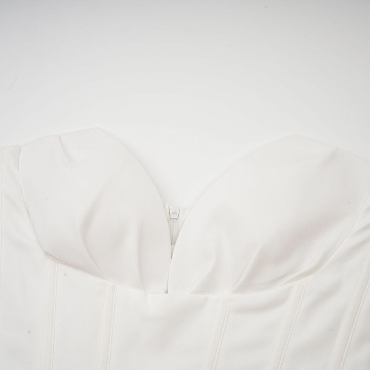 Stefania Midi Dress White Off Shoulder Corset Pleated Pockets