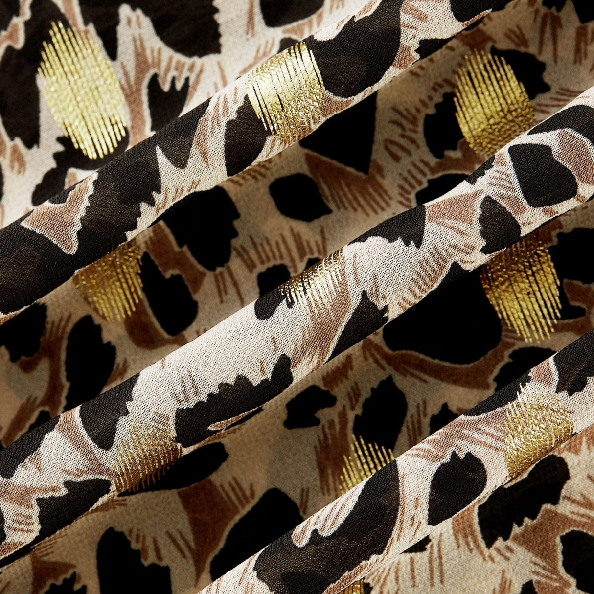 Sydney Midi Dress Yellow Leopard Print Cinched Waist