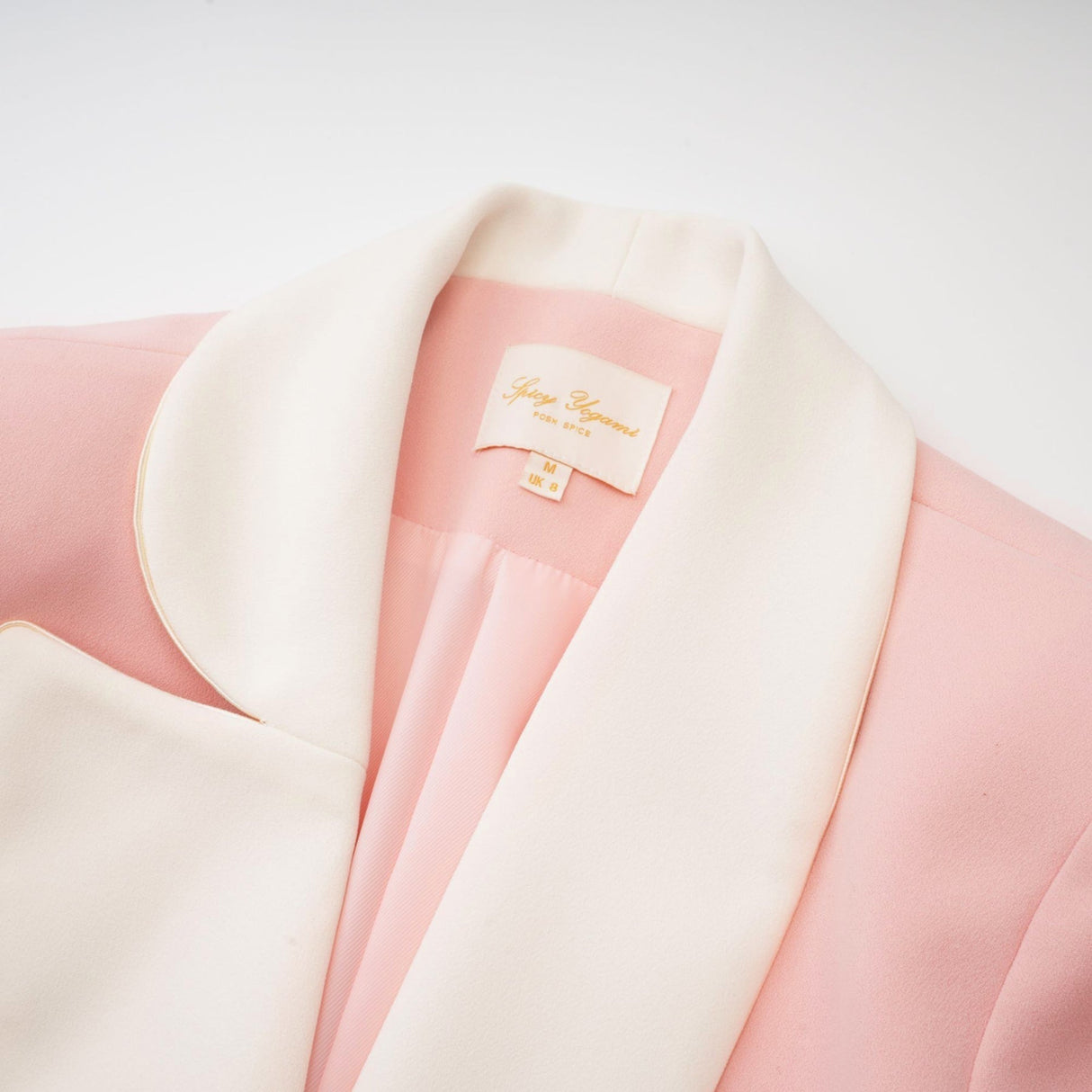 Teagan Blazer & Pants Pink White Set