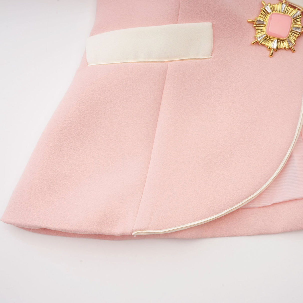 Teagan Blazer & Pants Pink White Set