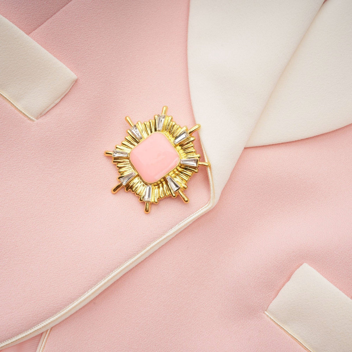 Teagan Blazer & Pants Pink White Set