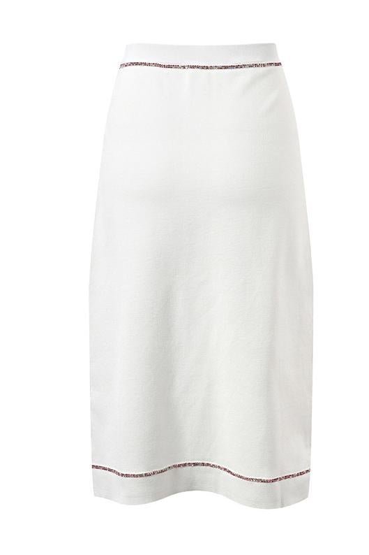 Tecla Cropped Top and High - Waisted Skirt Set - Button - Up Design with Pockets and Contrast Trim