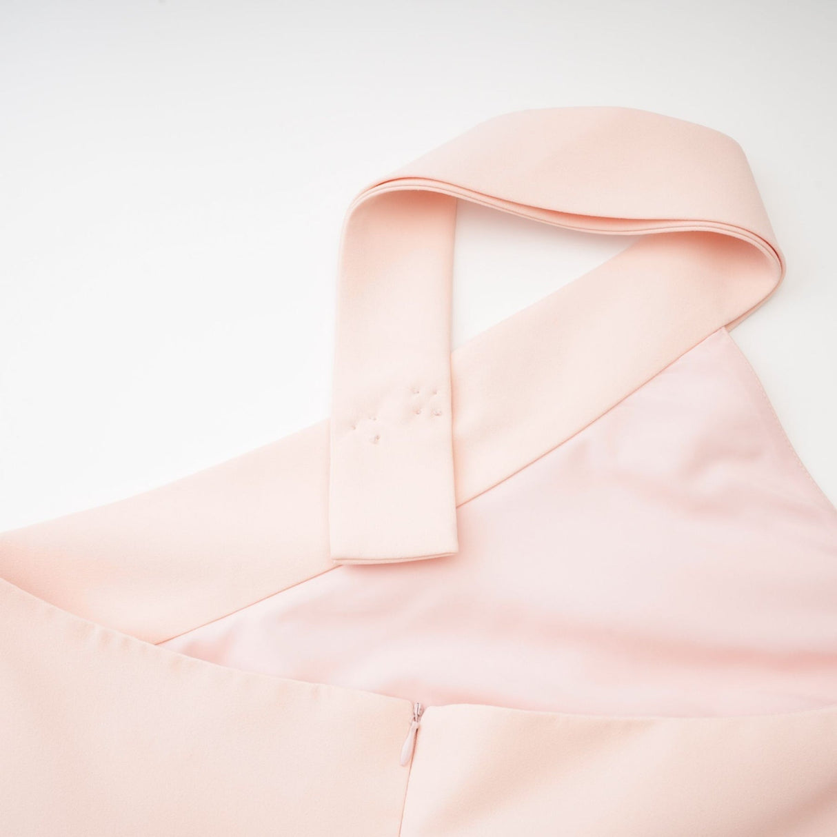 Teresa Dress Pink Feather Tassel Halter - neck Thigh Length Zip Fastening