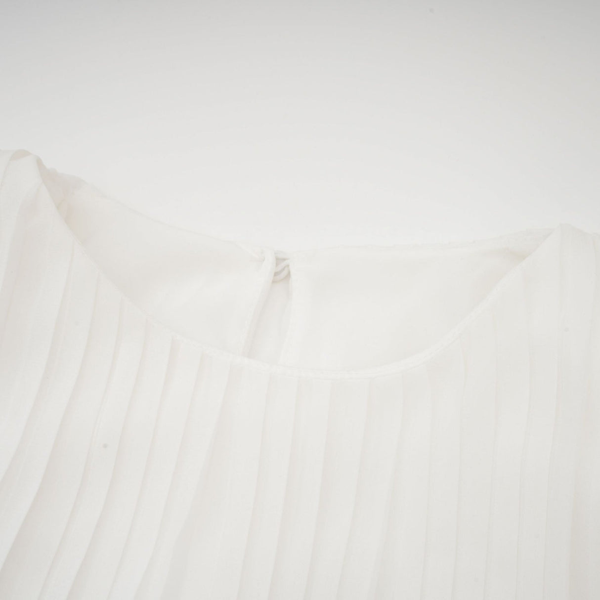 Teresina Midi Dress Flared Sleeves White Pleated ALine Hem & Belt