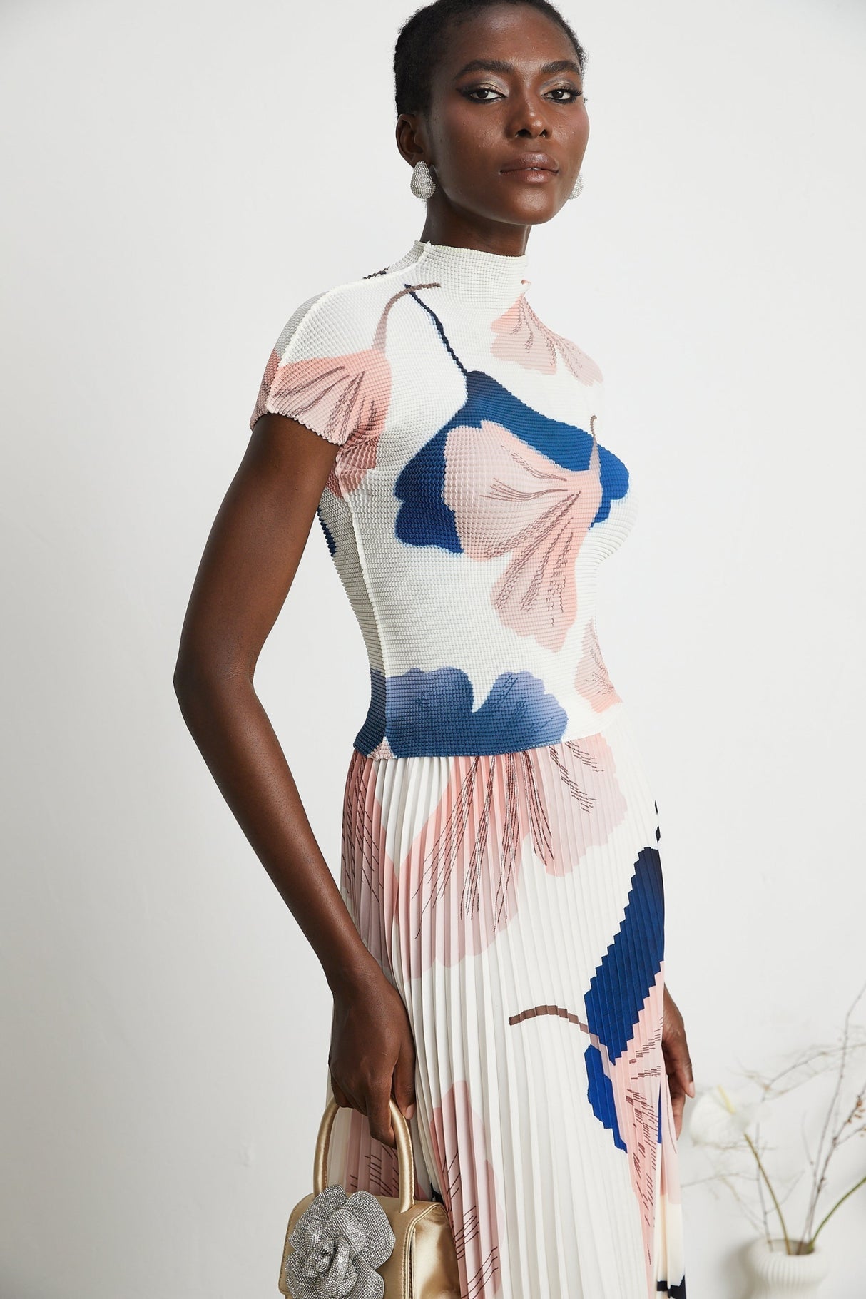 Tersilla Skirt & Top Set in Multicolored Pattern Knit