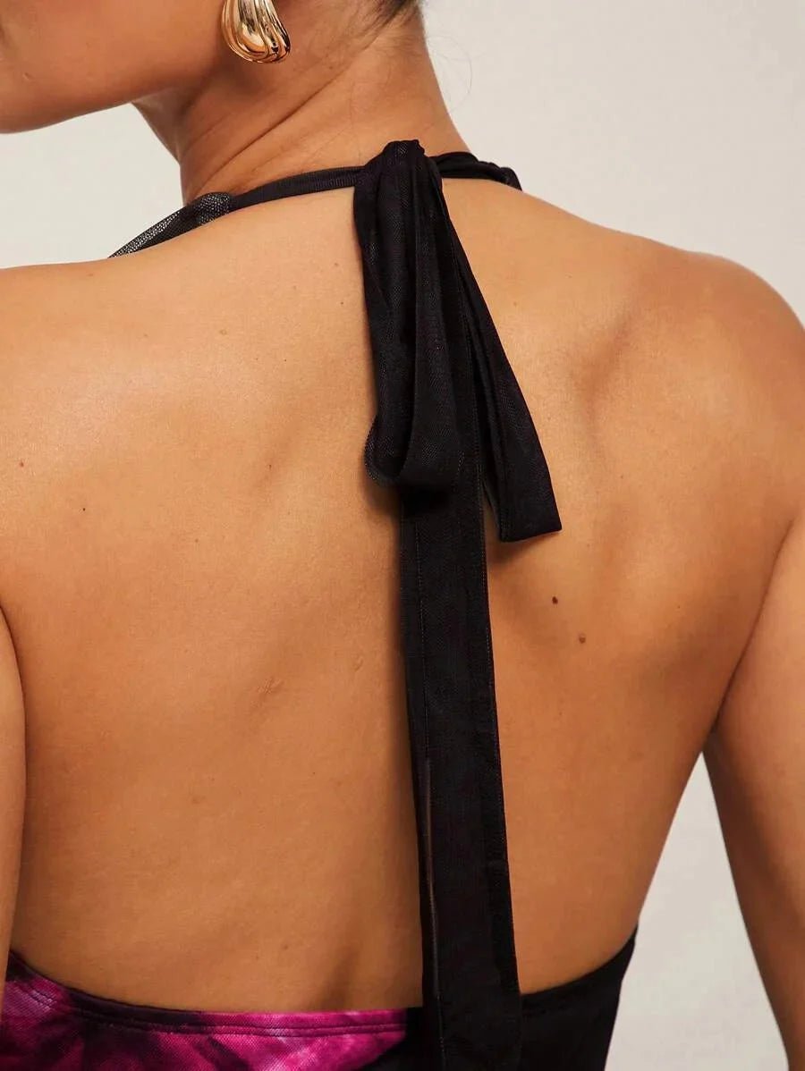 Tessa Maxi Dress - Slim Fit - Knitted Fabric - Neckline Halter - Hem Shaped Pencil - Waist Line Natural (mid Waist) - Premium Quality