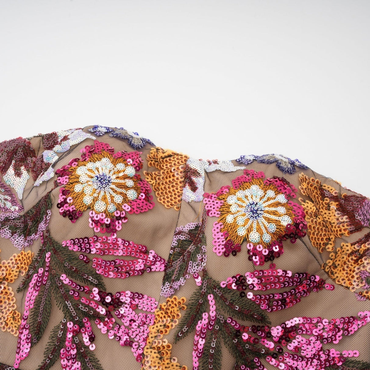 Thérèse Strapless Embroidered Sequin Gown With Floral Motif