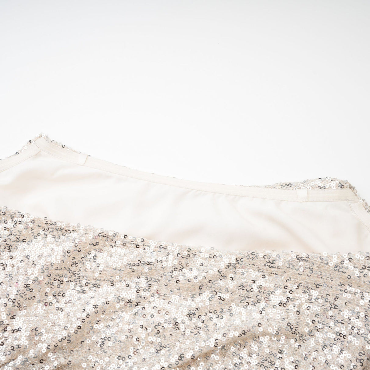 Tiana Dress Silver Sequin Off - Shoulder Midi