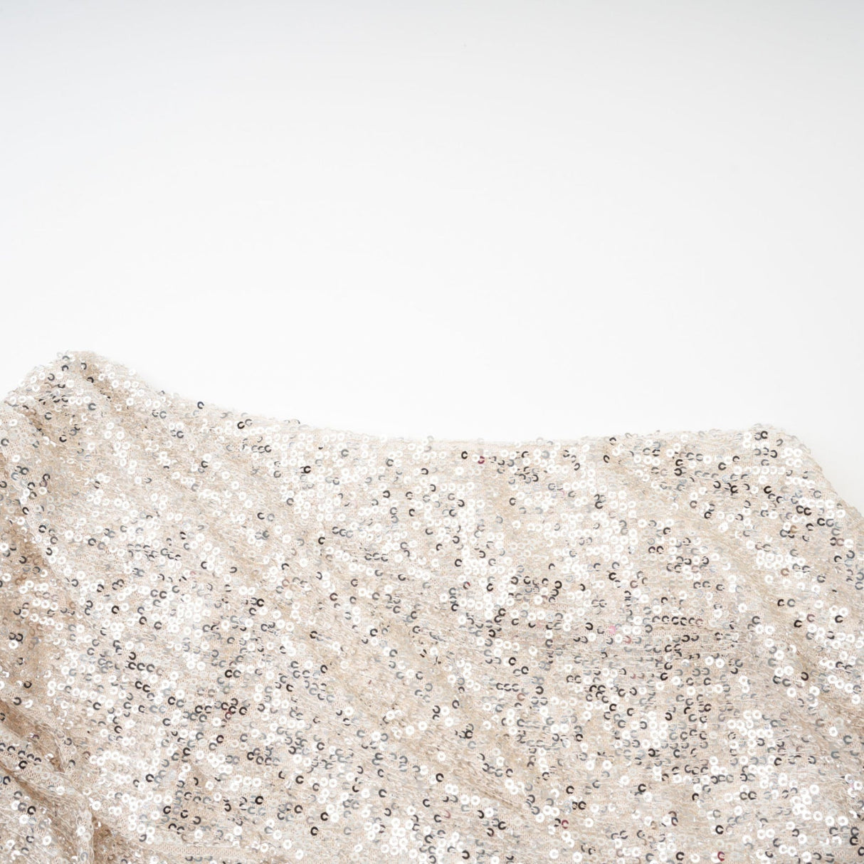 Tiana Dress Silver Sequin Off - Shoulder Midi