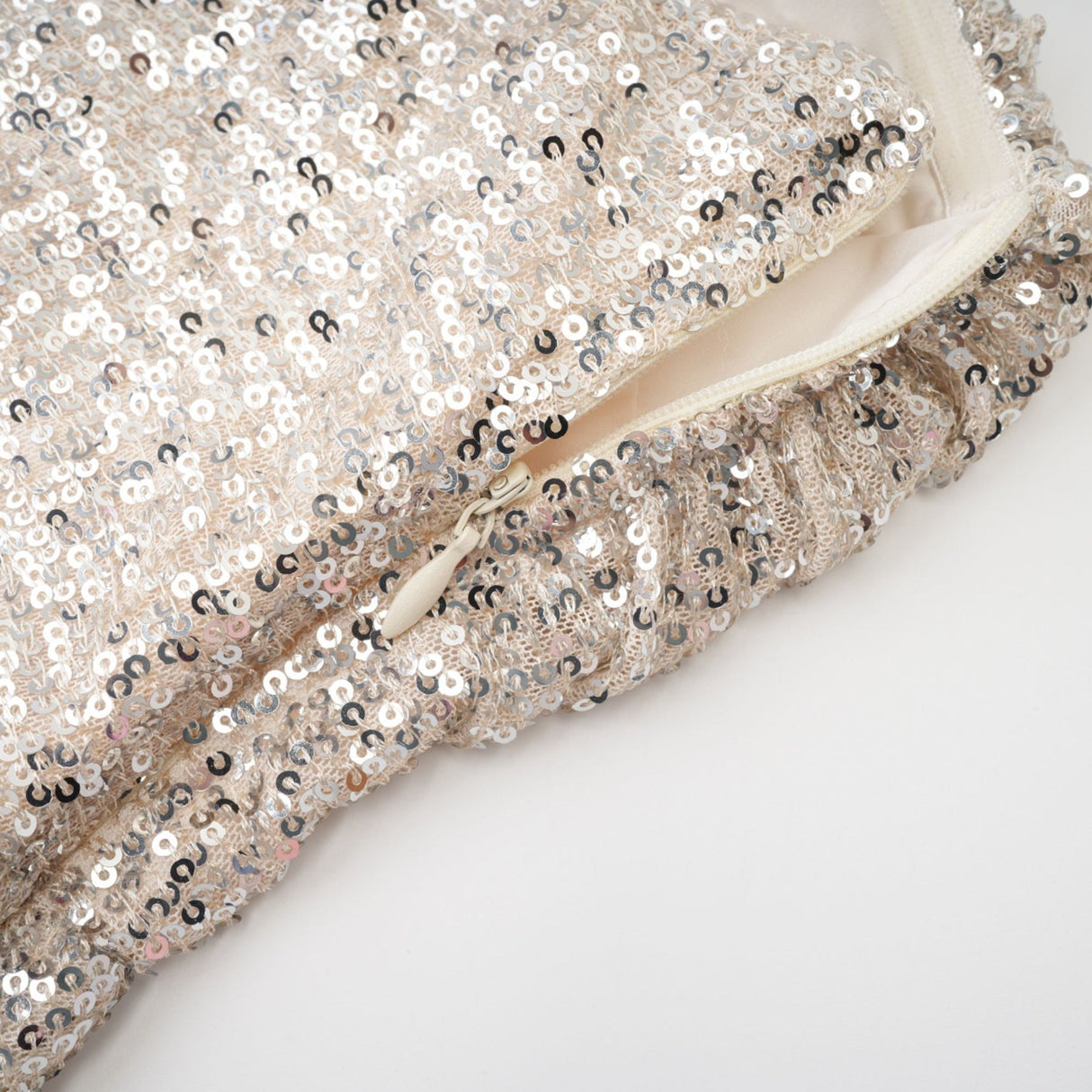 Tiana Dress Silver Sequin Off - Shoulder Midi