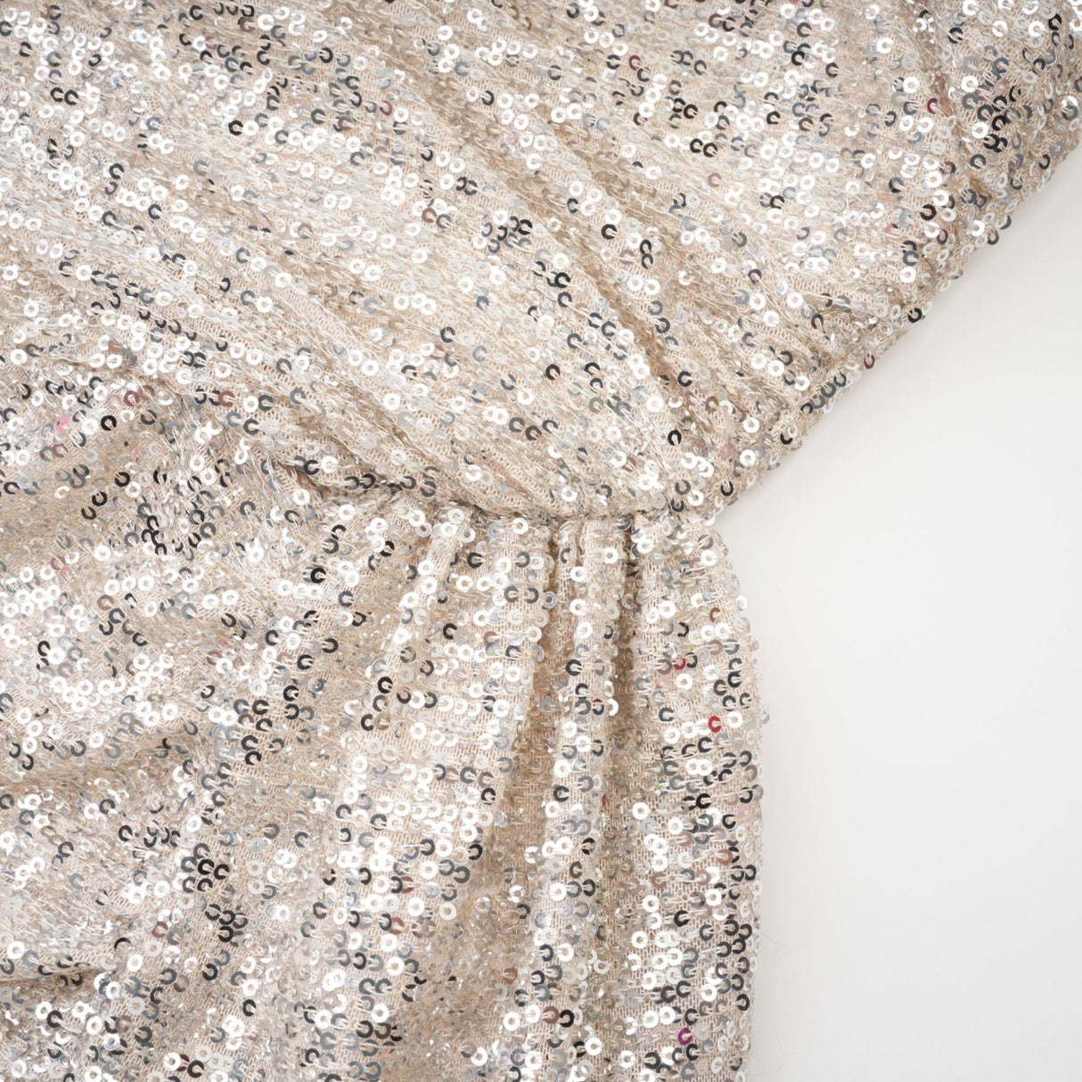 Tiana Dress Silver Sequin Off - Shoulder Midi