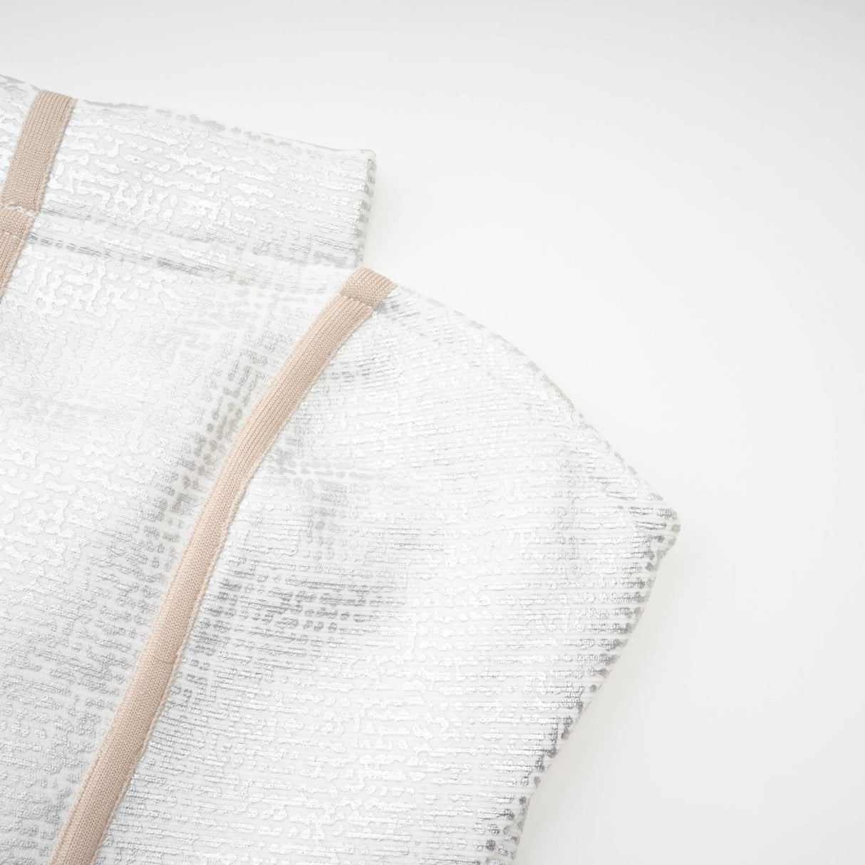 Tiana Mini Dress Silver Bandage Off Shoulder Zip Fastening