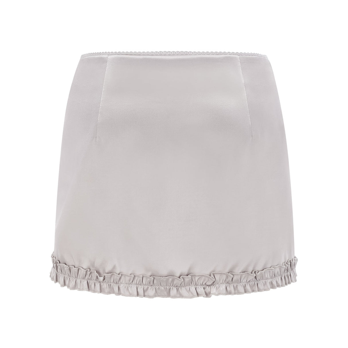 Tiana Skirt Lace Stripes Pleated & Button Fastening Silver