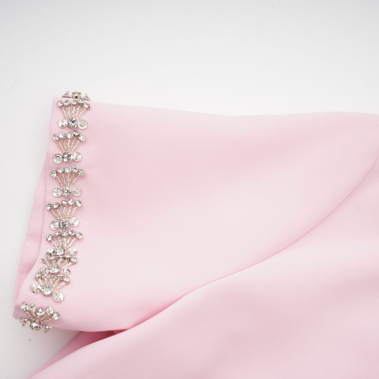 Tiffany Midi Dress Pink Crystal Bow Flared Skirt & Rear Zip