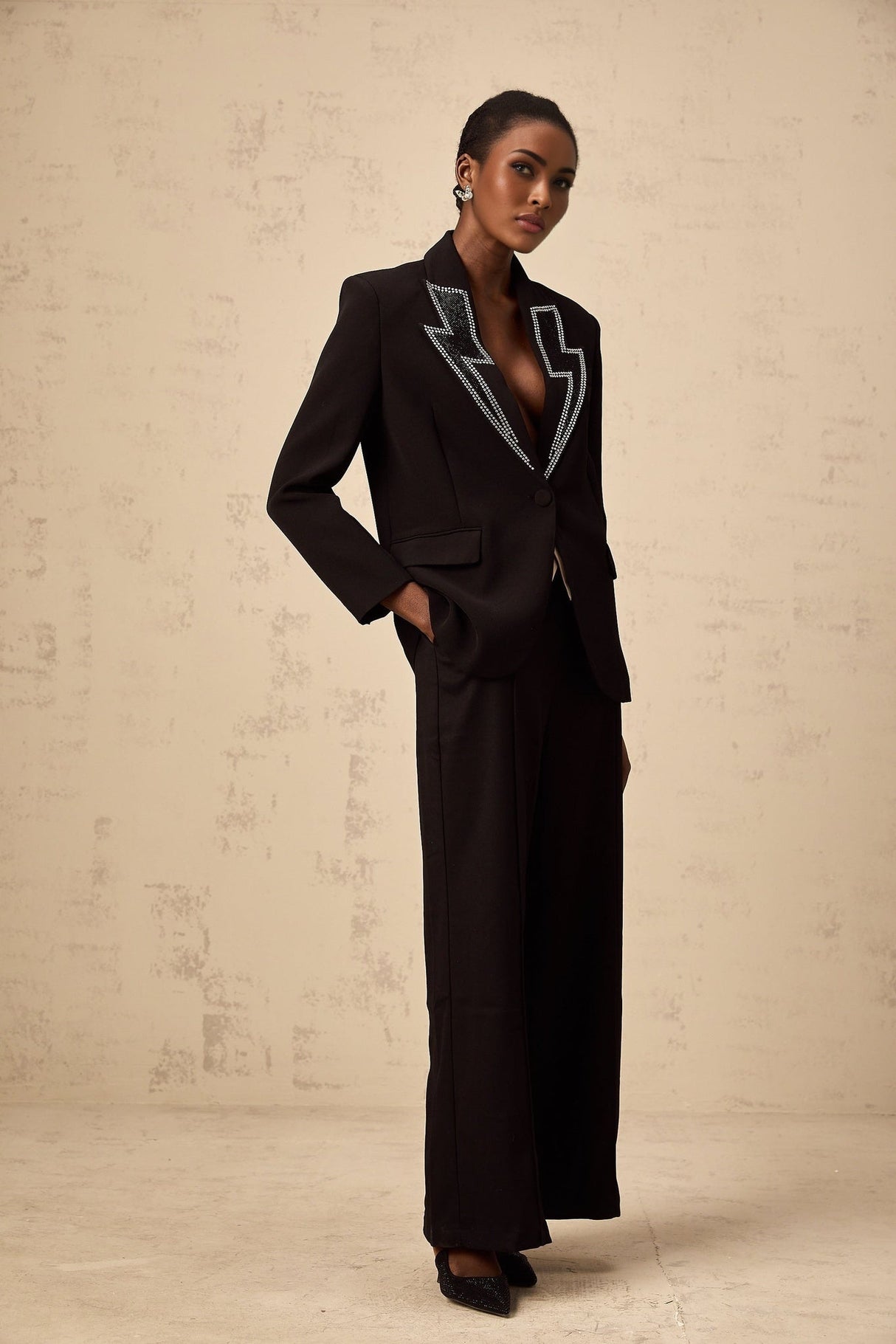 Tinsley Blazer Tinsley Lightning Crystal Black Blazer